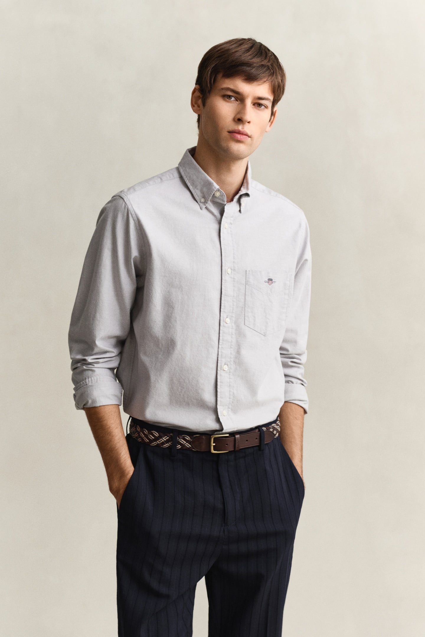 REG CLASSIC OXFORD SHIRT PEWTER GREY 1