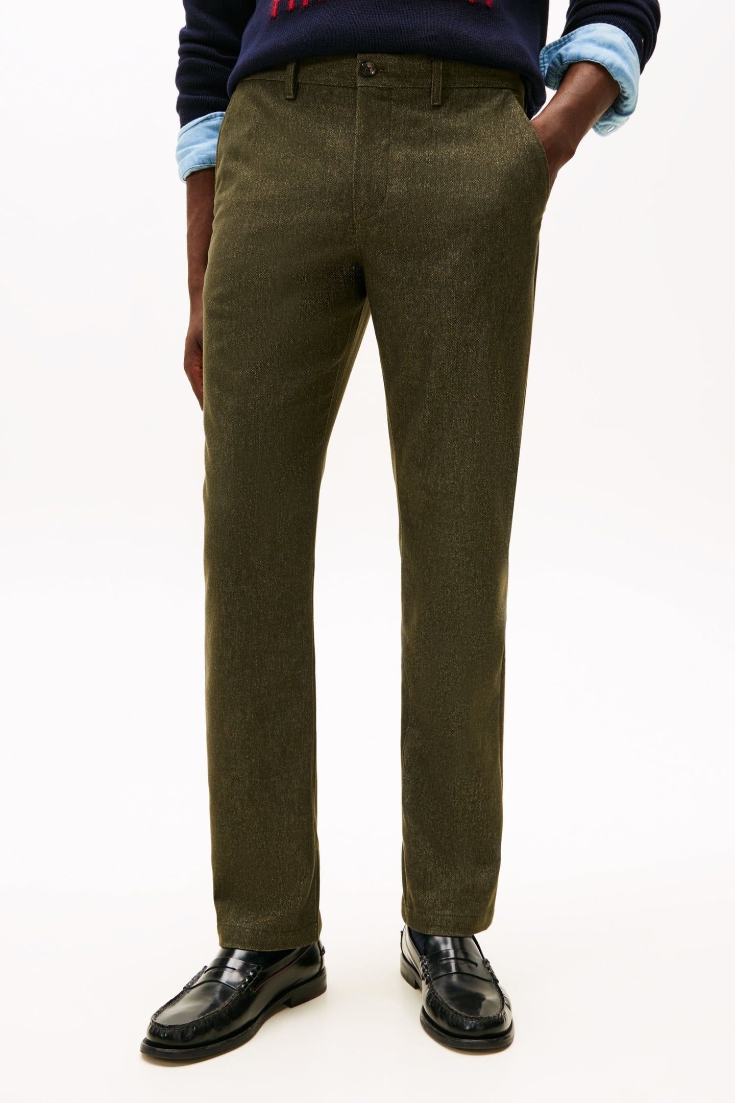 DENTON BRUSHED MARL ARMY GREEN 1