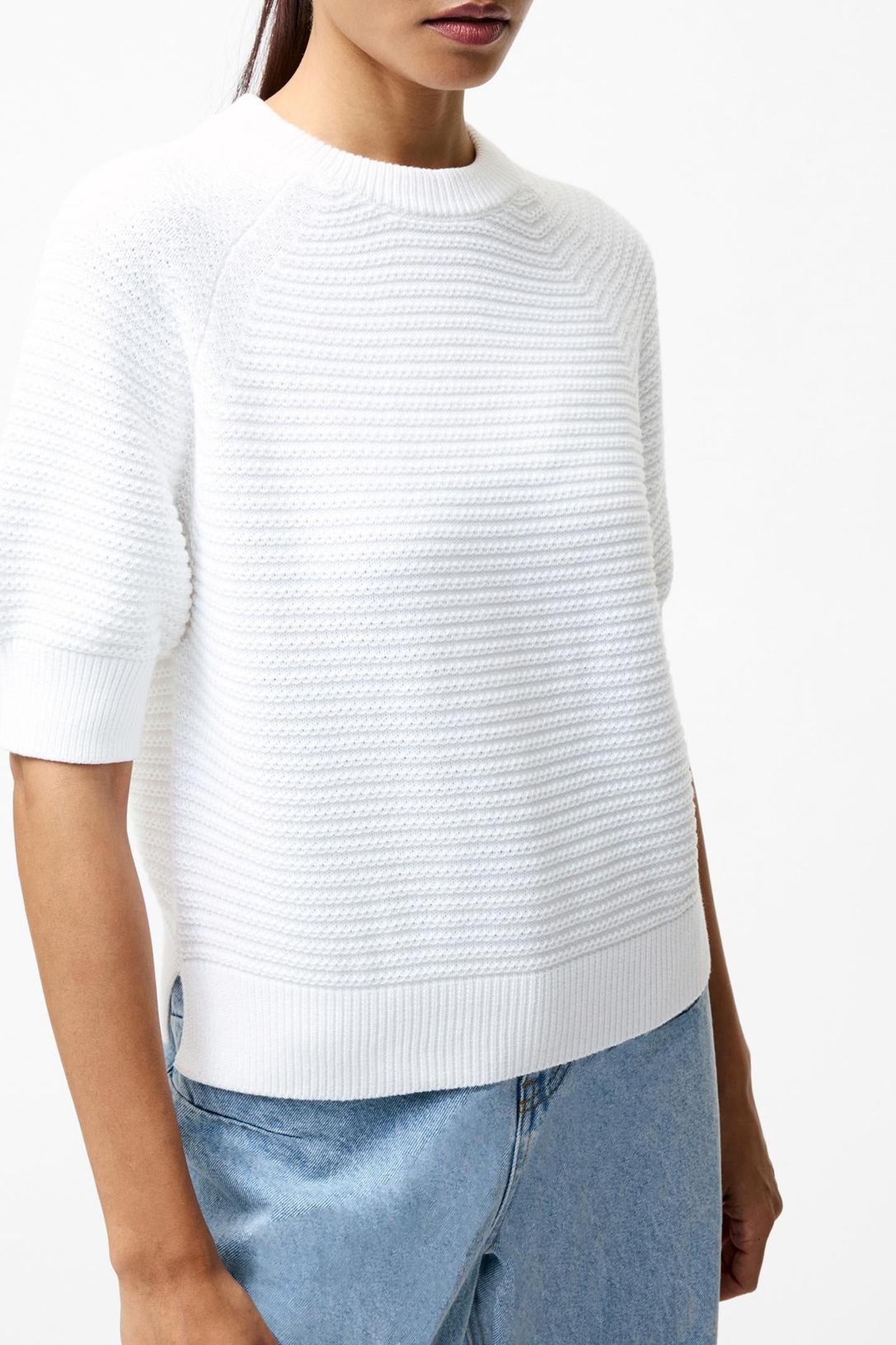 LILY MOZART SS HIGH NECK KNIT SUMMER WHITE 3