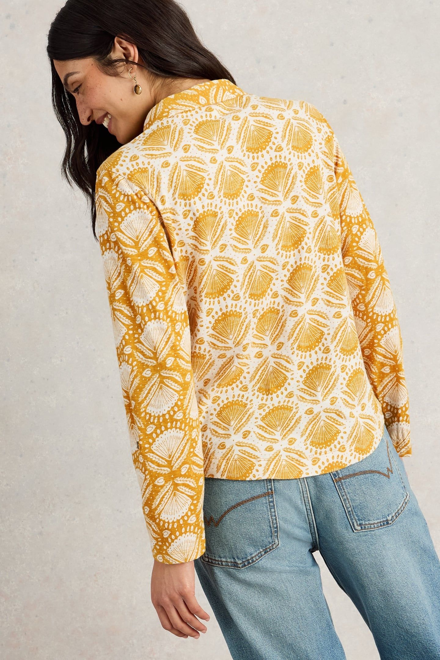 ANNIE JERSEY SHIRT CHARTREUSE PRINT 3