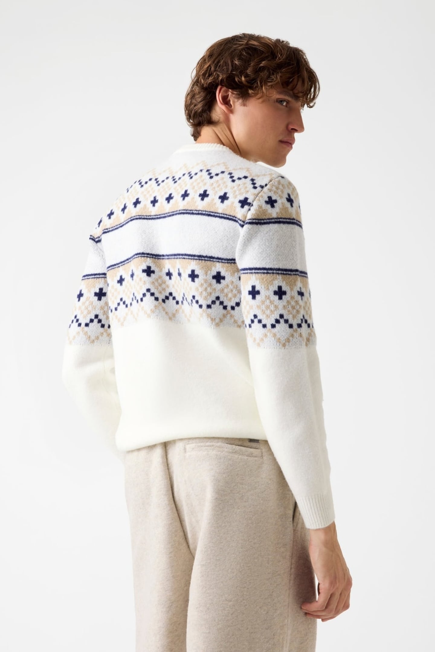 SKI CN JACQUARD SWTR CREAM WHITE 6