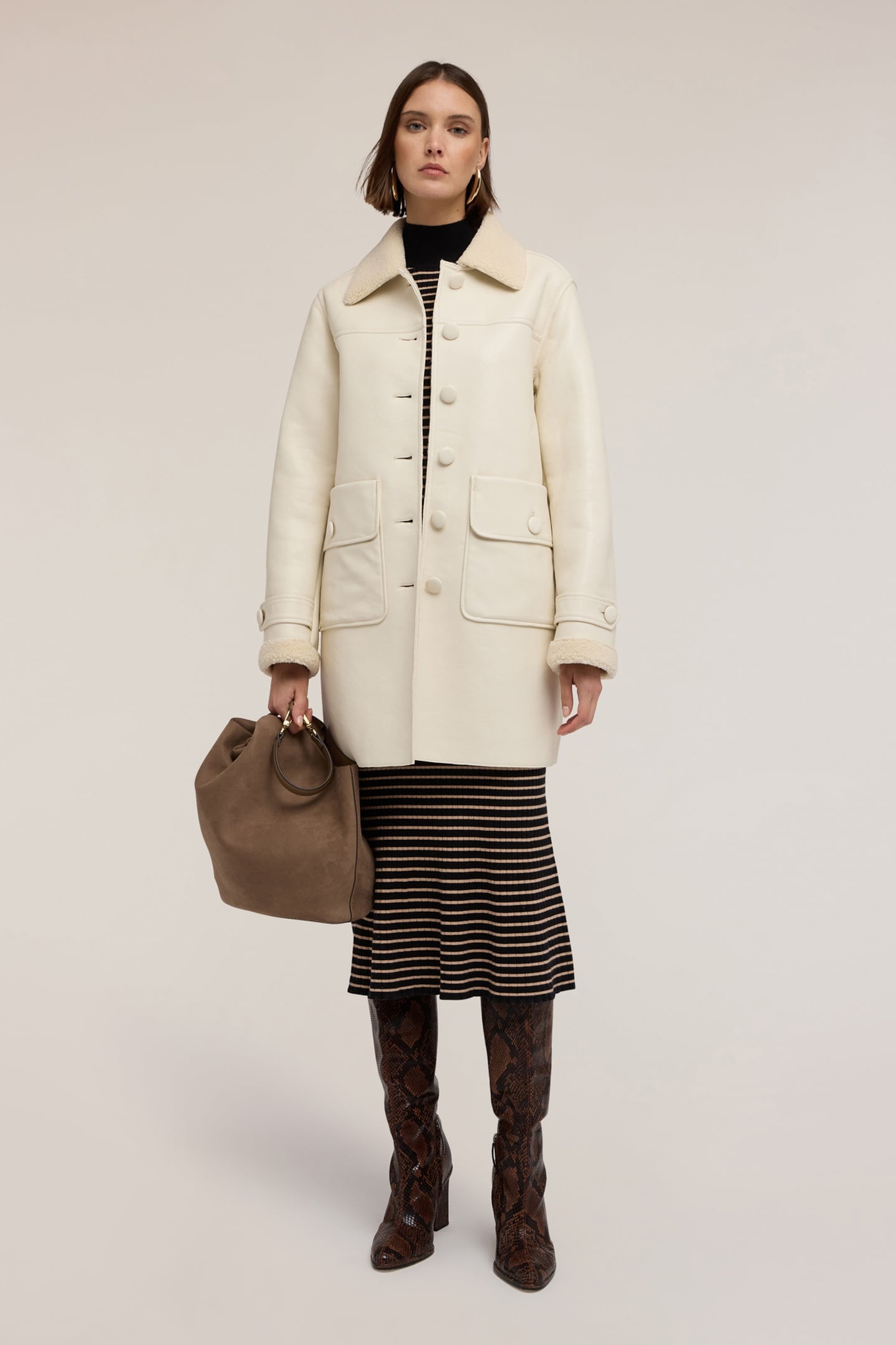 SHEARLING EFFECT COAT WHITE 1