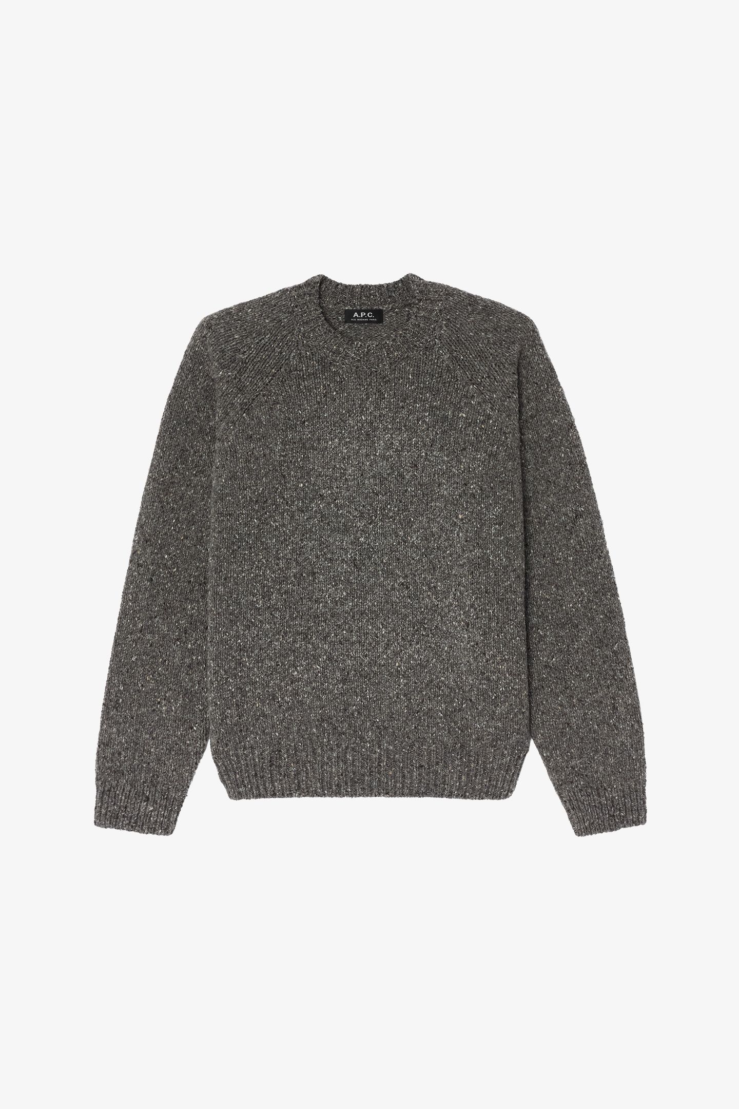 UNISEX SWEATER CREW NECK HEATHERED GREY 1