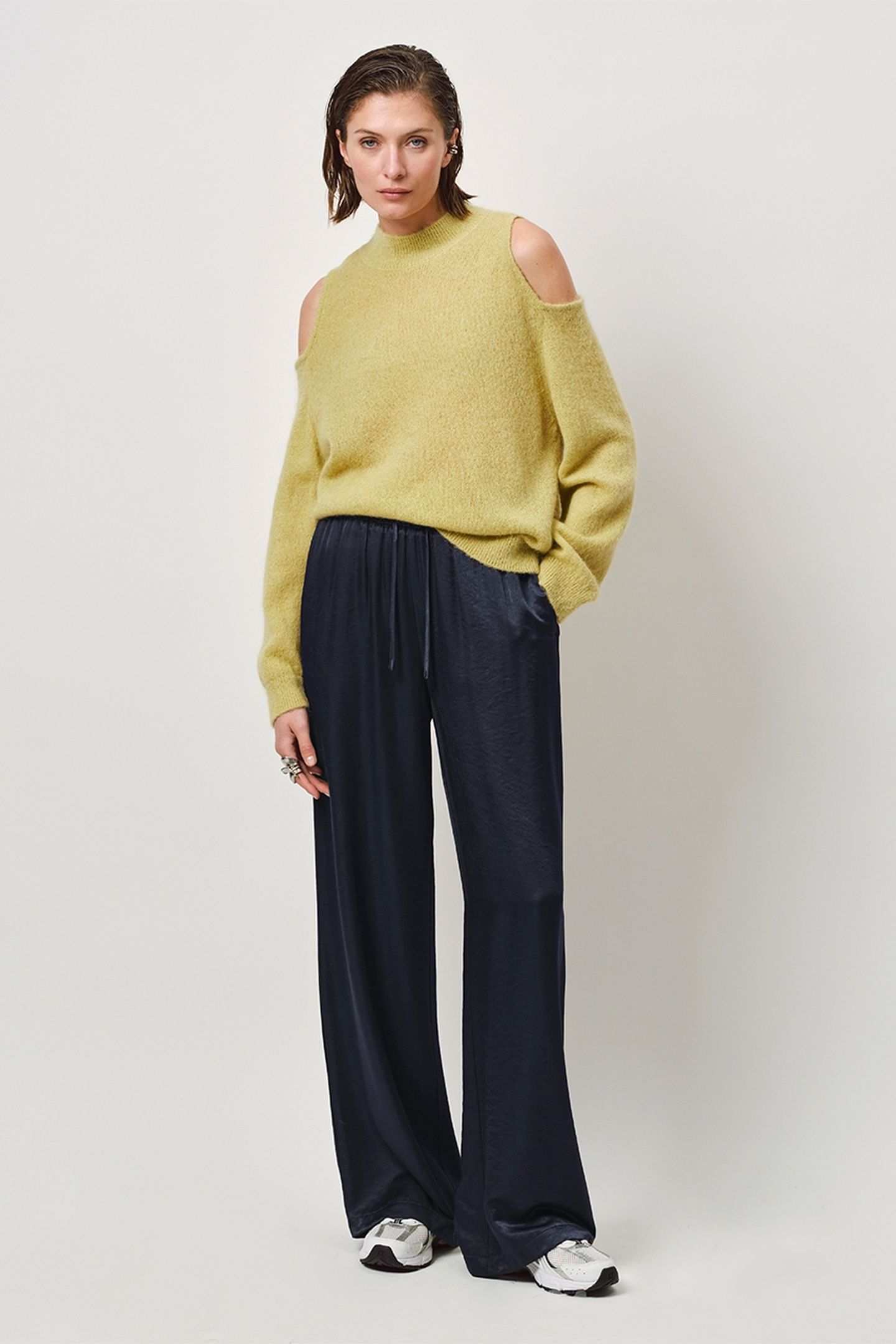 AVIEL OPEN SHOULDER SWEATER LEMON GRASS 1