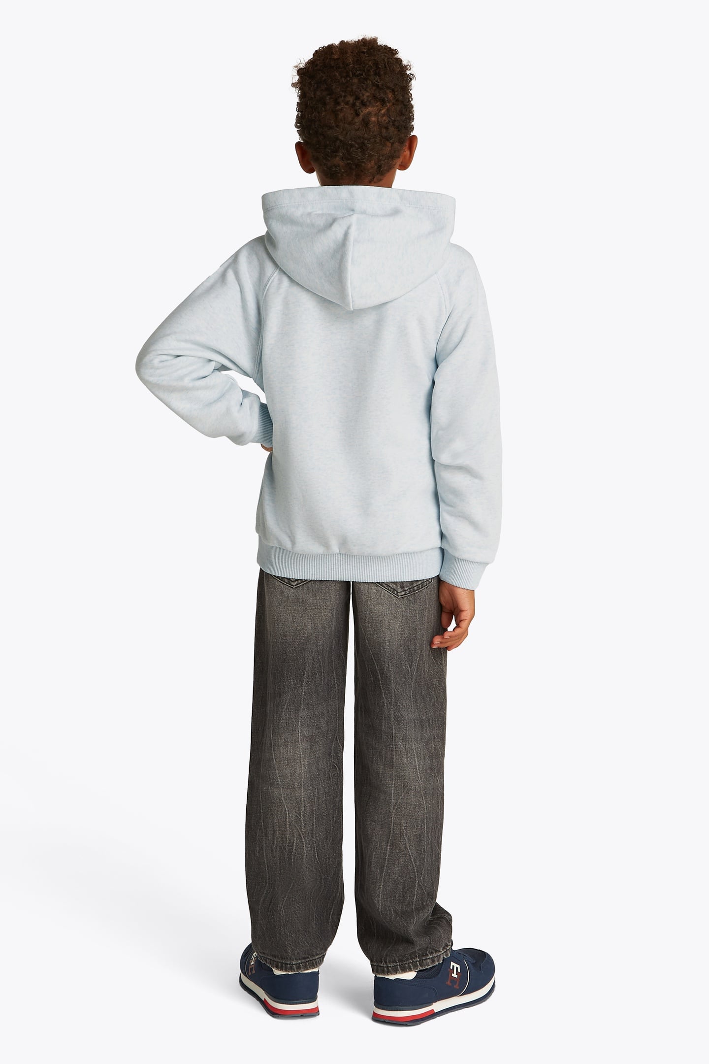 BOYS HILFIGER VARSITY HOODIE BREEZY BLUE HEATHER 2