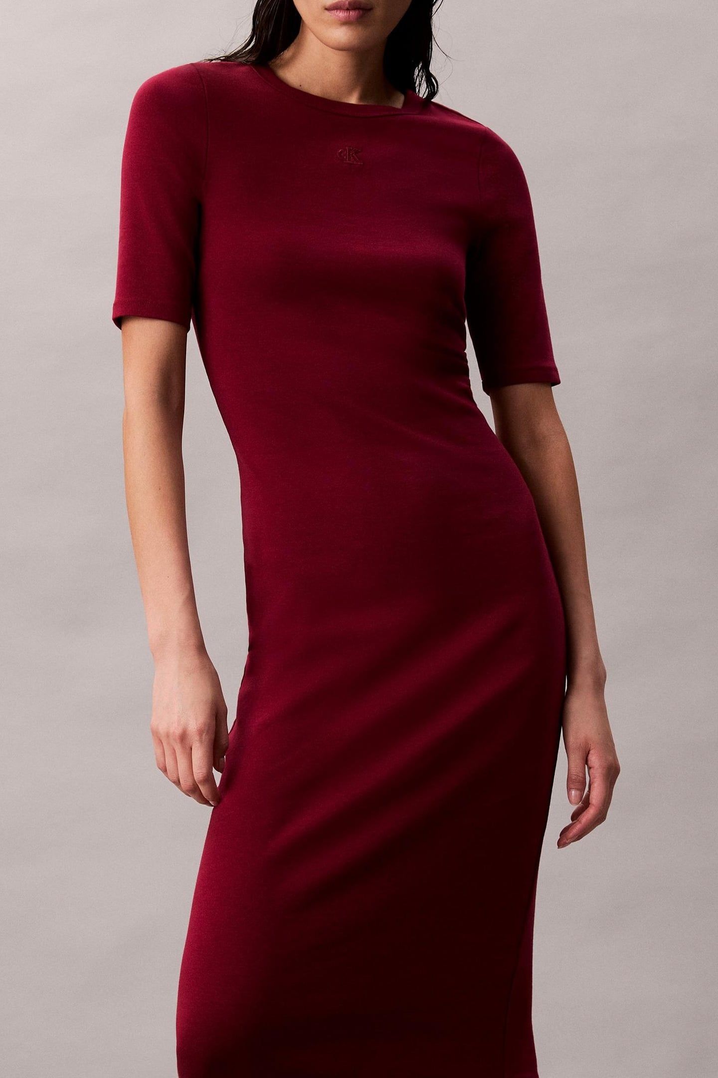 HS COTTON CONTOUR 1X1 DRESS MAGENTA JEWEL 1