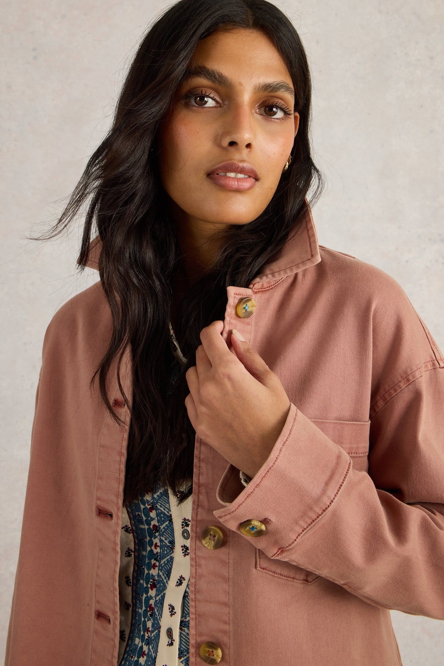 SOLENE COTTON SHACKET DUSTY PINK 5