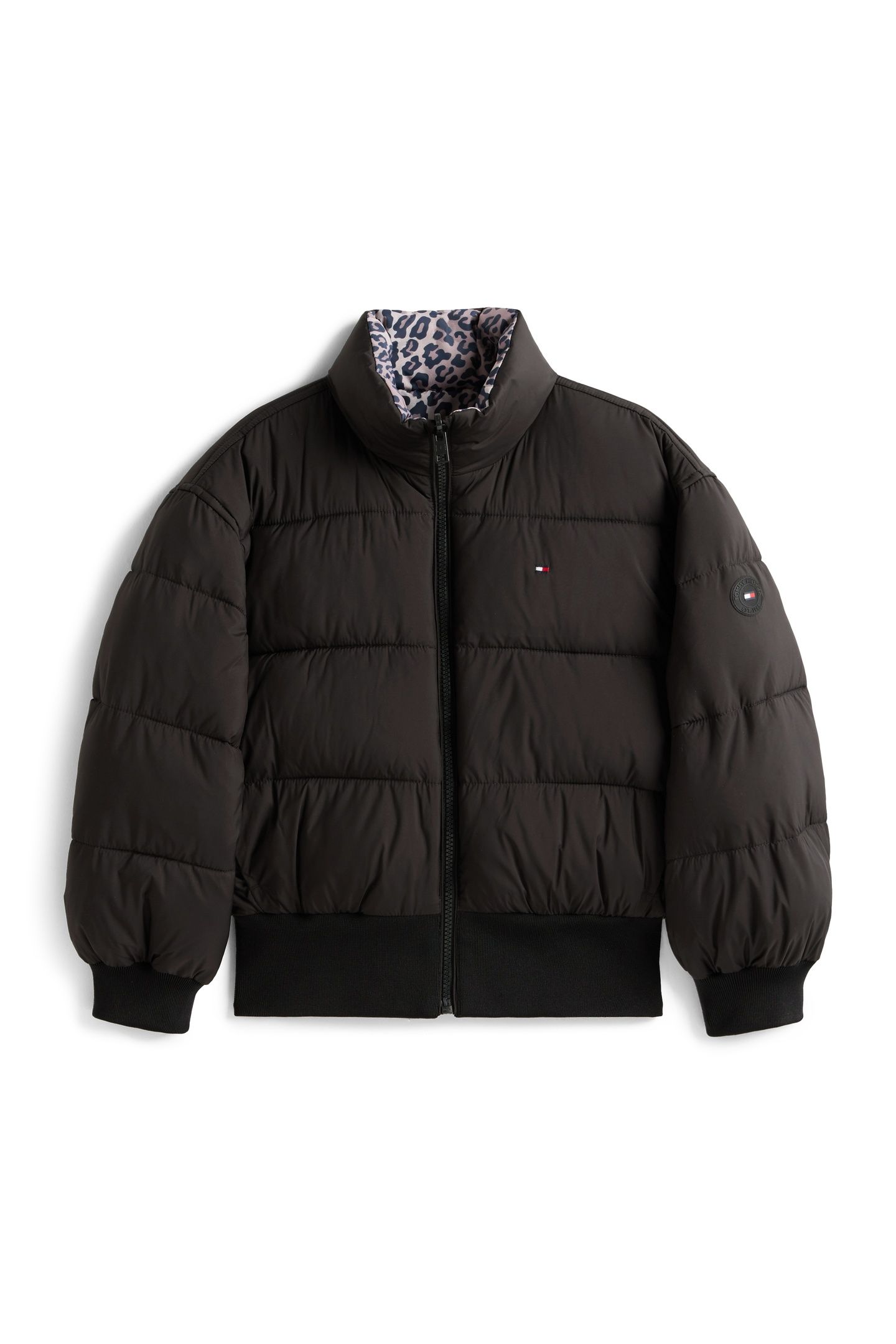 GIRLS REVERSIBLE PUFFER BLACK AOP 5