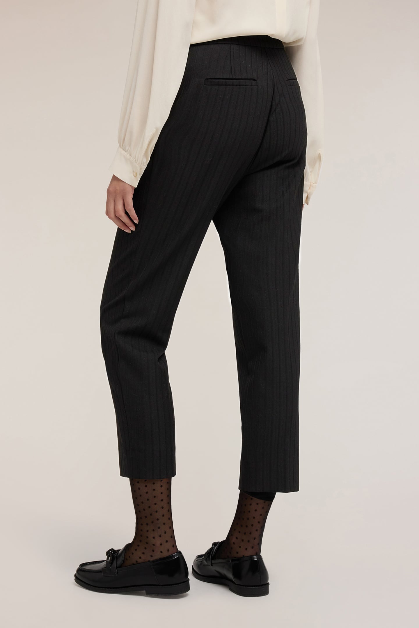 REGULAR PANTS IN YARN-DYED FABRIC BLACK 3