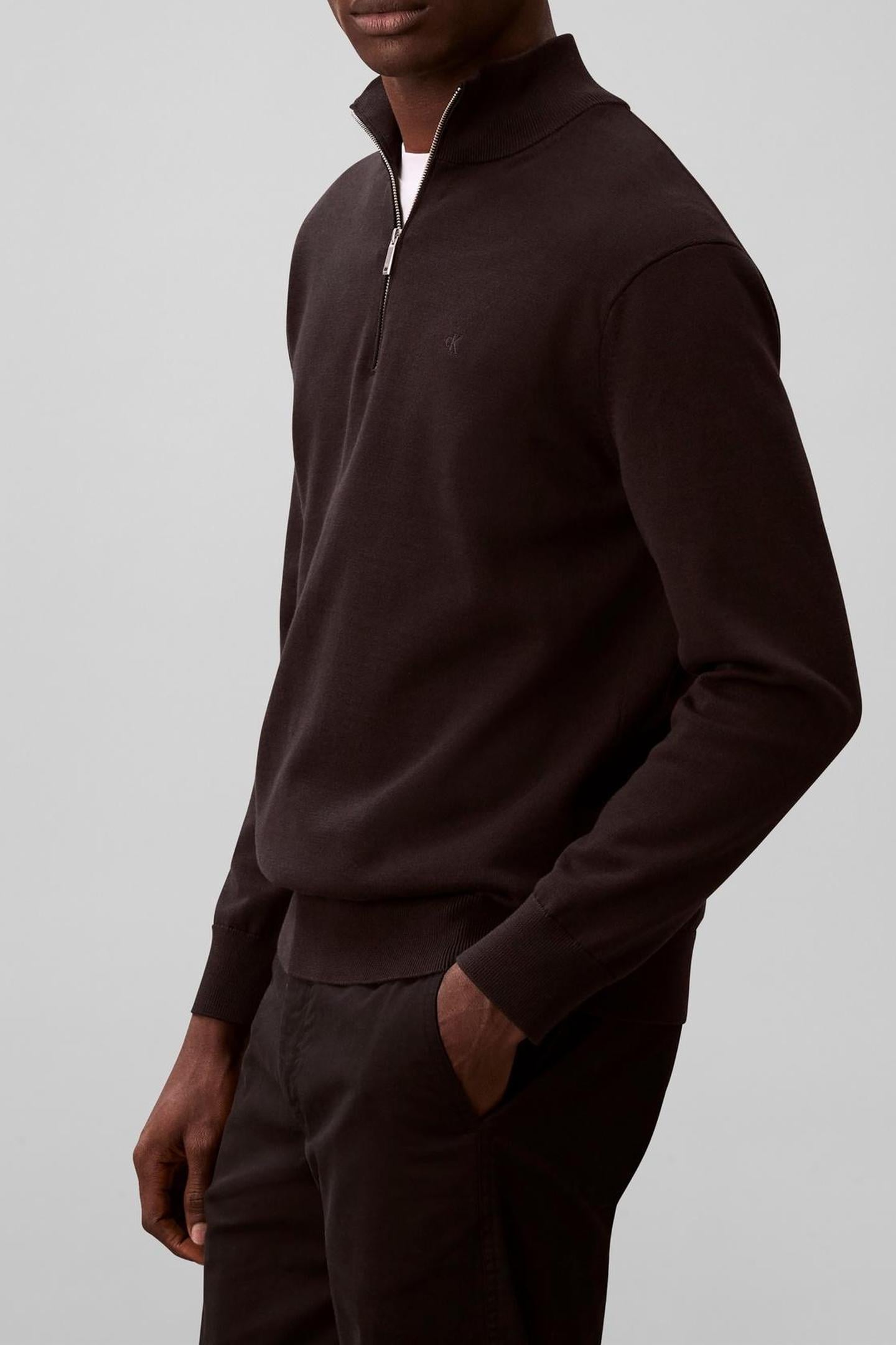 LS SUPIMA QUARTER ZIP SWEATER BLACK 5