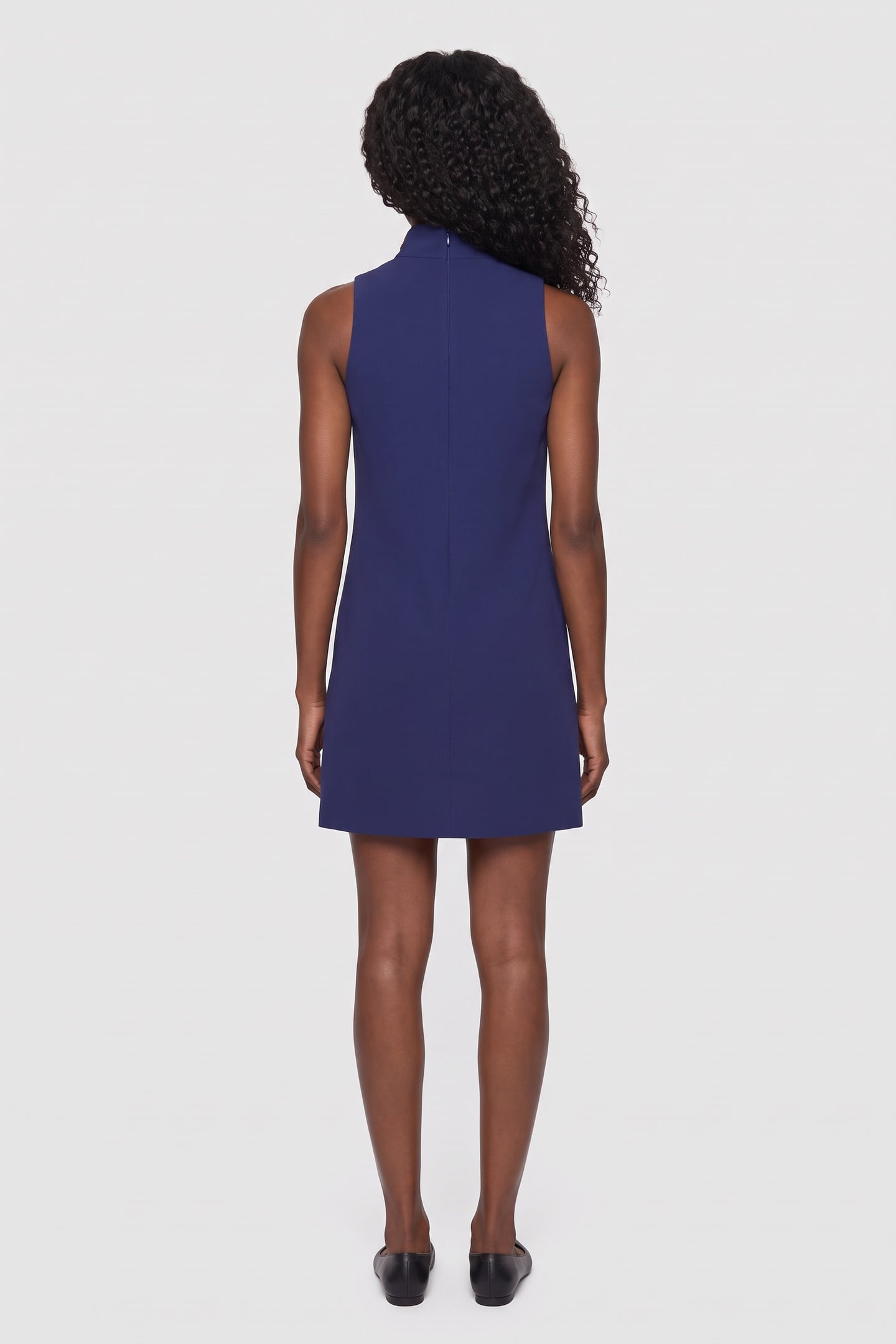 BAROQUE EMBROIDERY CREPE DRESS BLUE 2