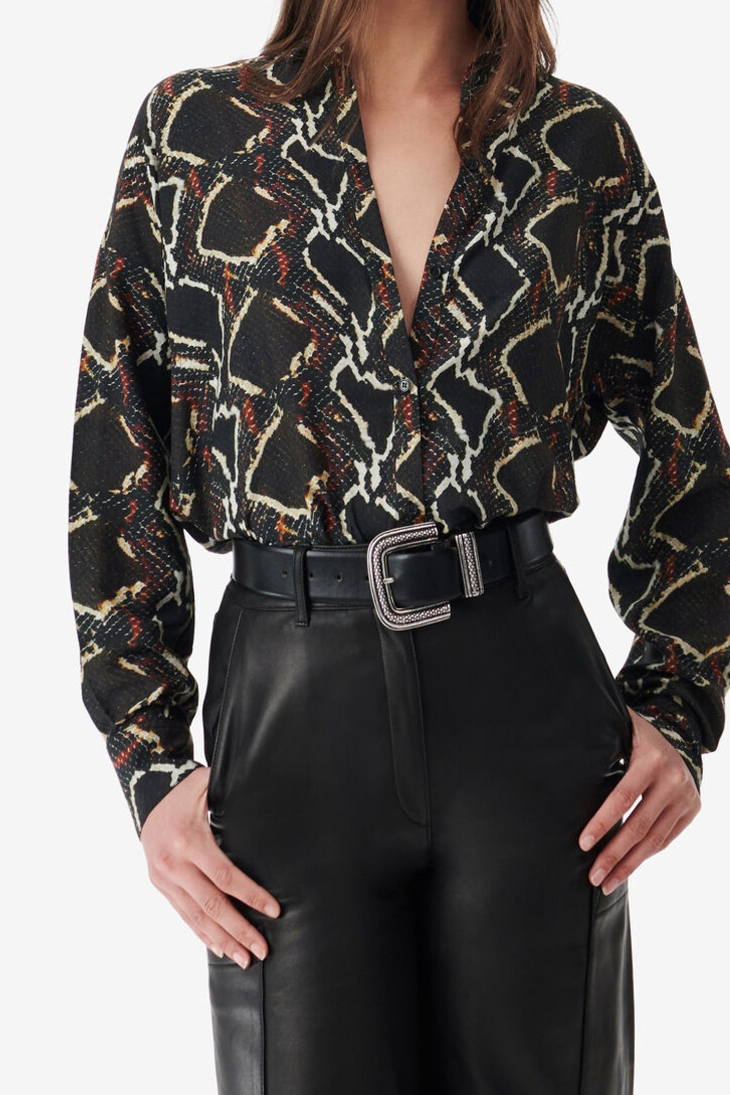 AMBRINE SHIRT BLACK/BROWN 3