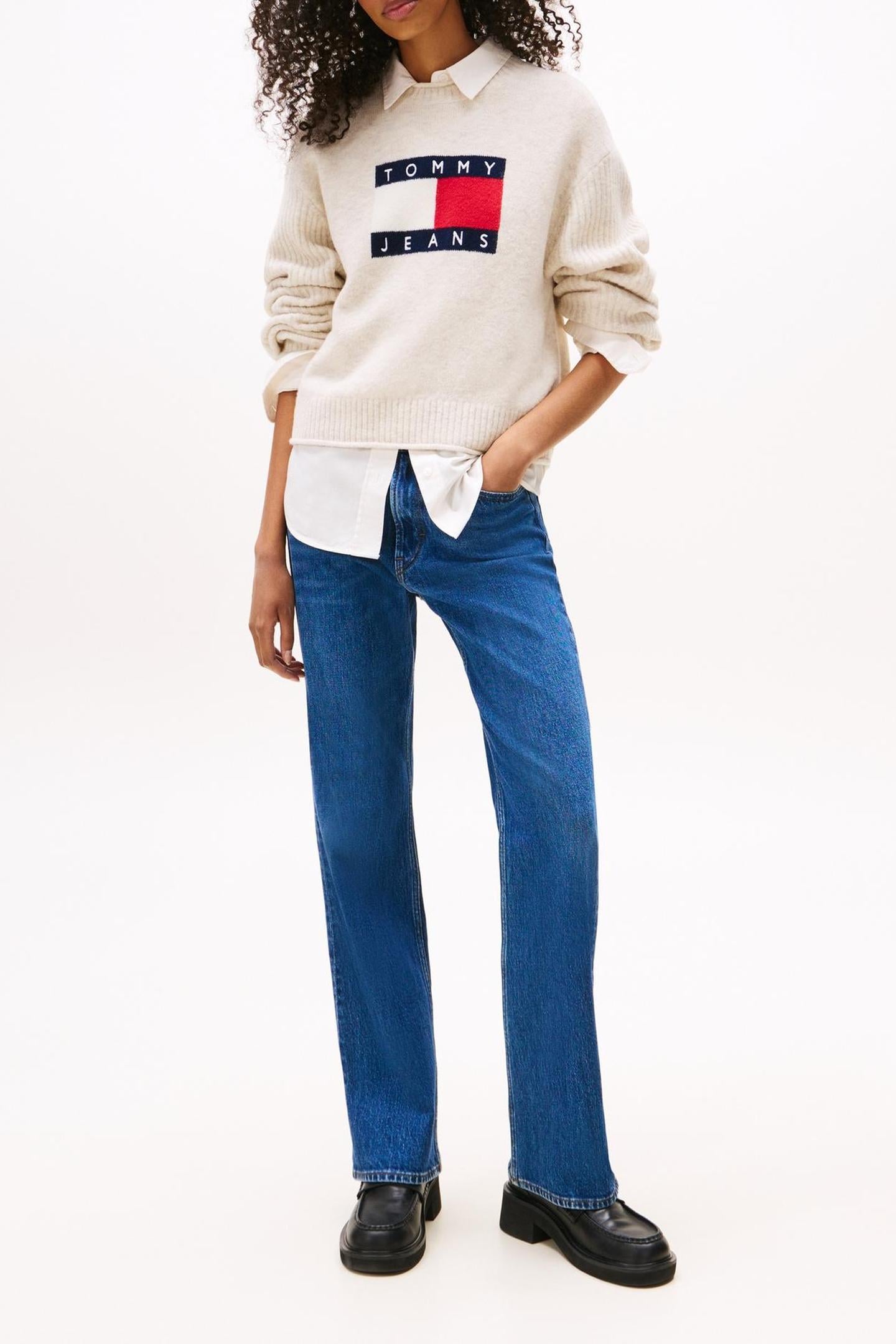TJW MELANGE FLAG SWEATER ANCIENT WHITE HEATHER 3