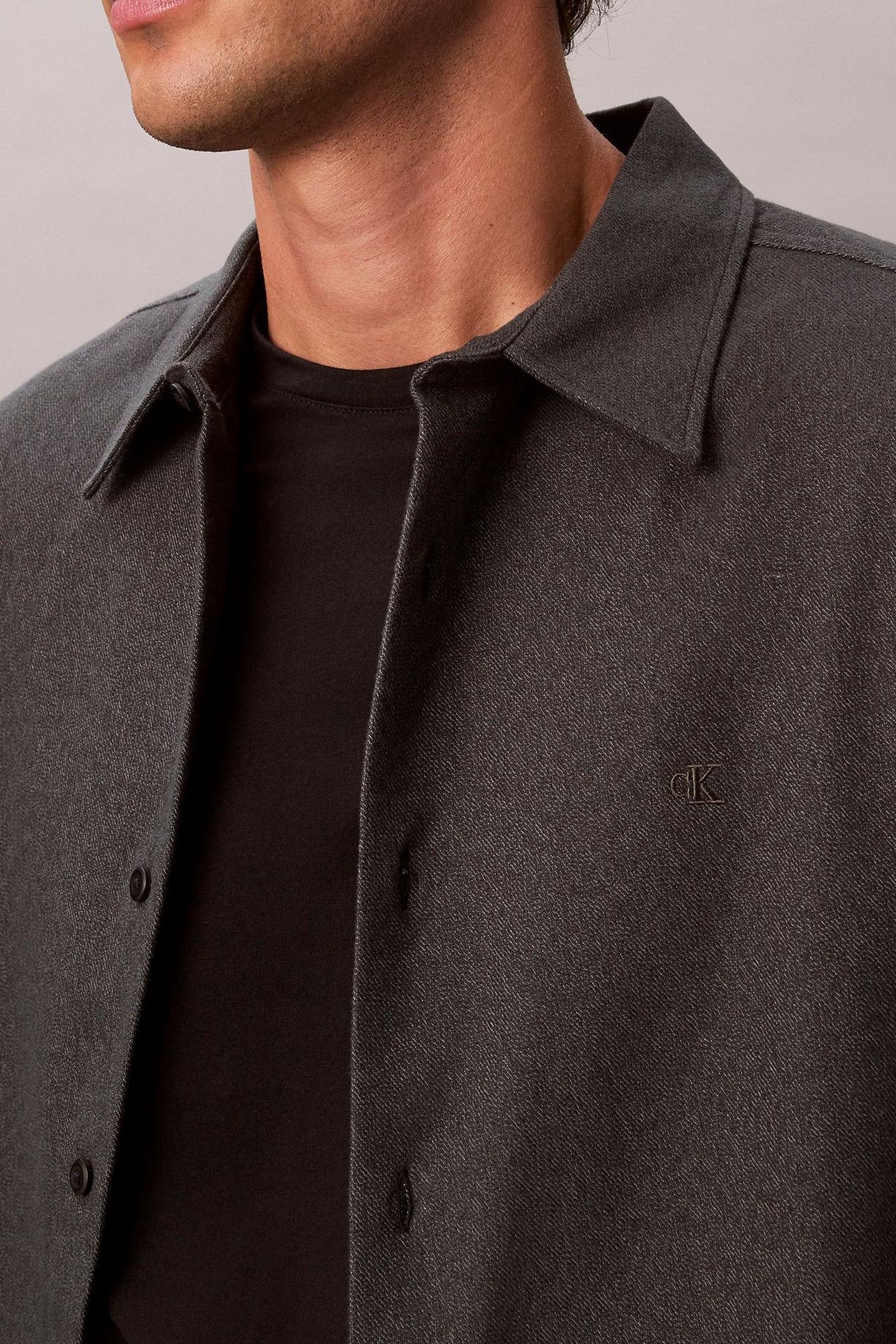 LS MELANGE FLANNEL SHIRT BLACK 6