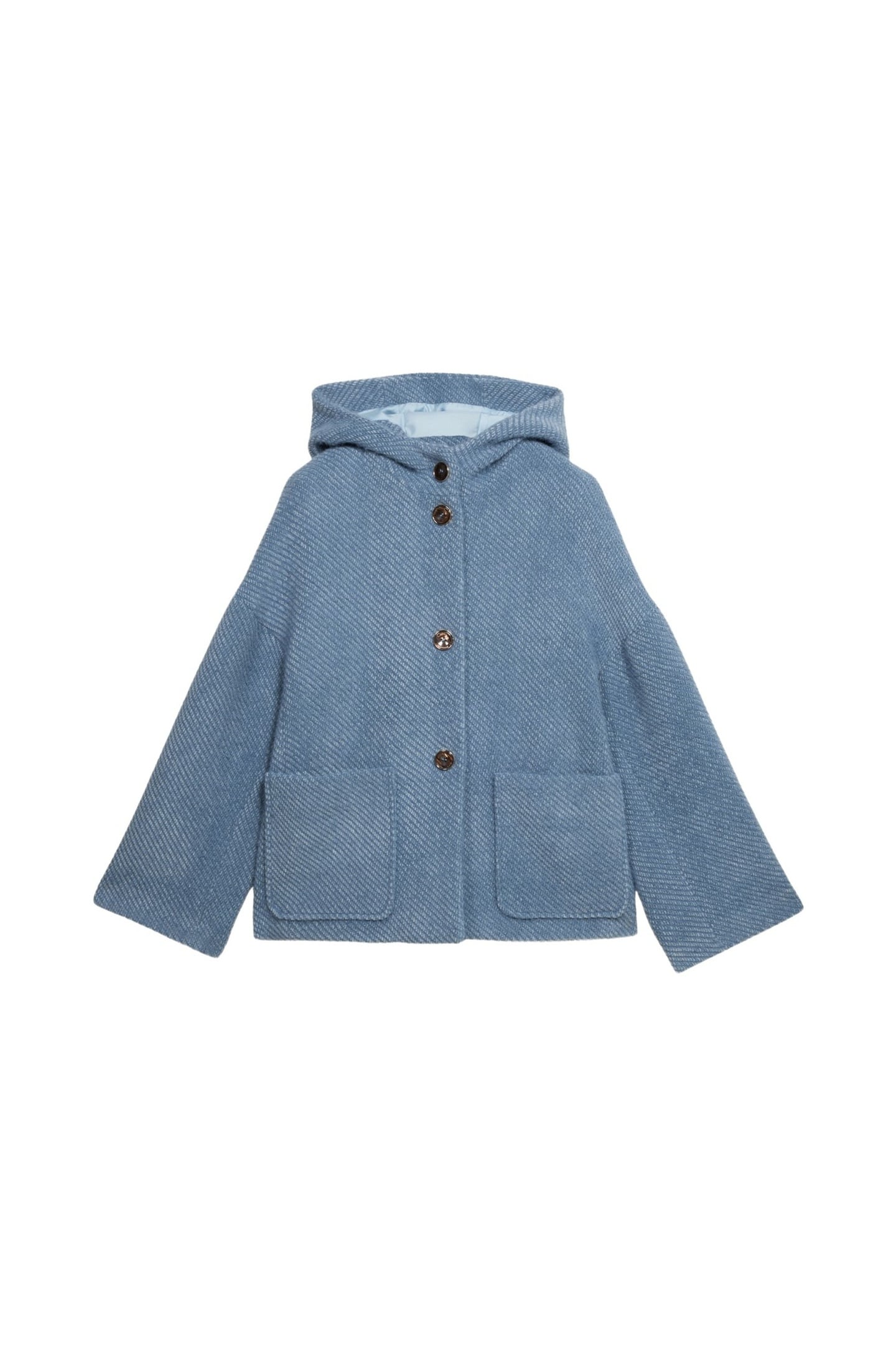 SHORT COAT IN KNITTED FABRIC LIGHT BLUE 7