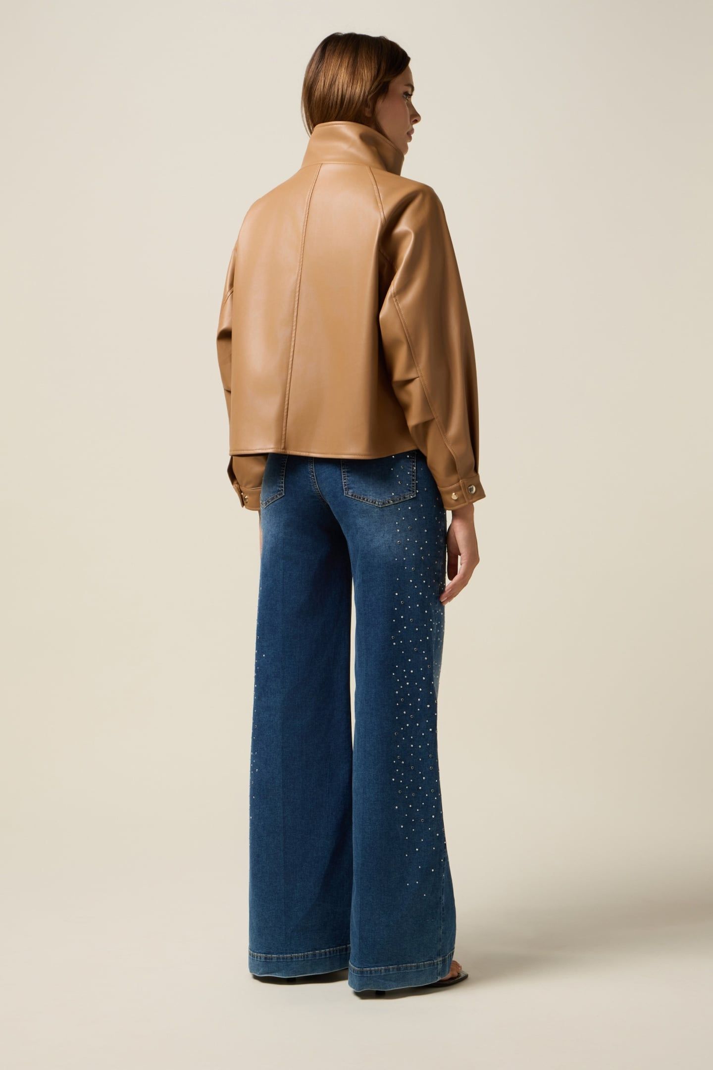 SHORT JACKET WITH HIGH COLLAR BROWN 2