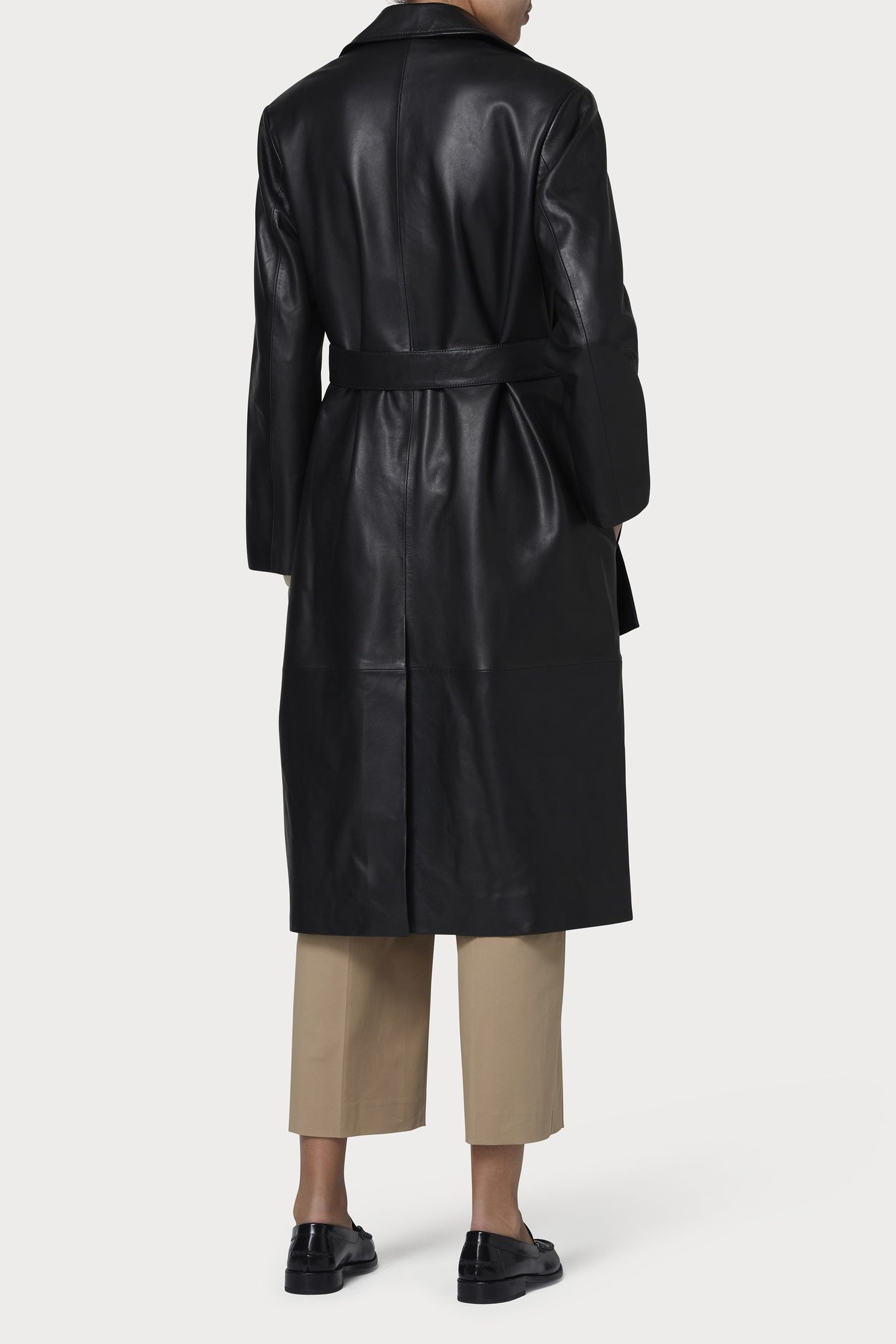 WOMENS COAT LEATHER BLACK 4
