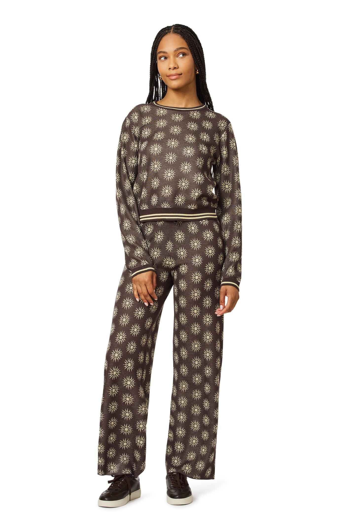 JACQUARD PULLOVER SEAL BROWN/ REED YELLOW 6