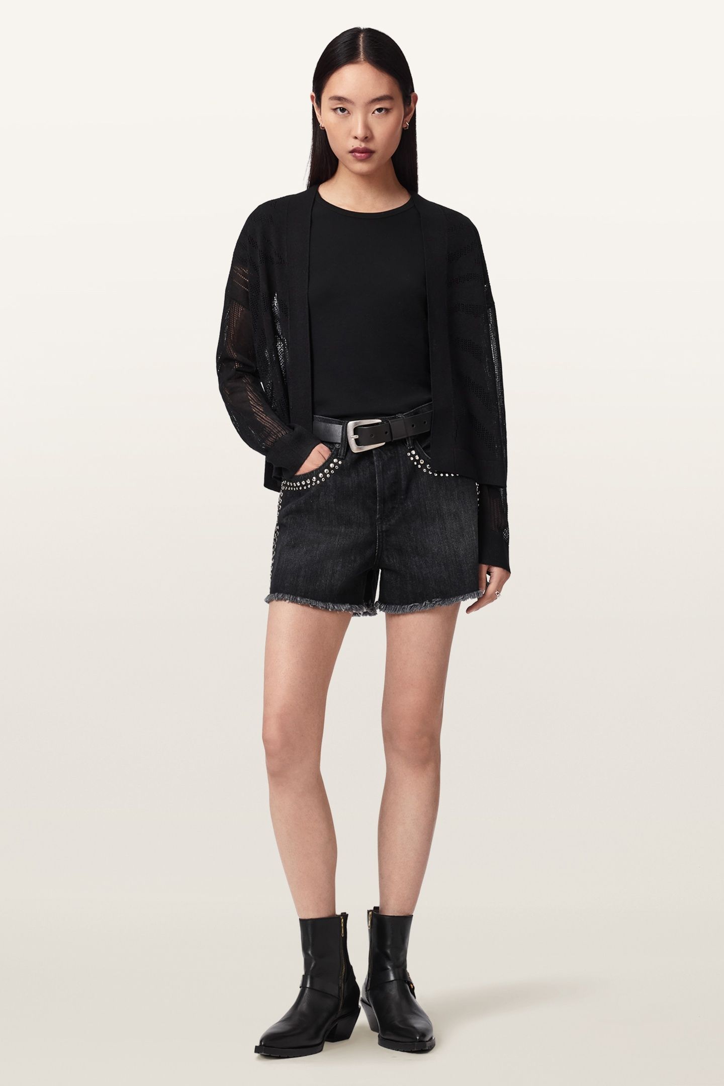 MISHA CROP CARDIGAN BLACK 5