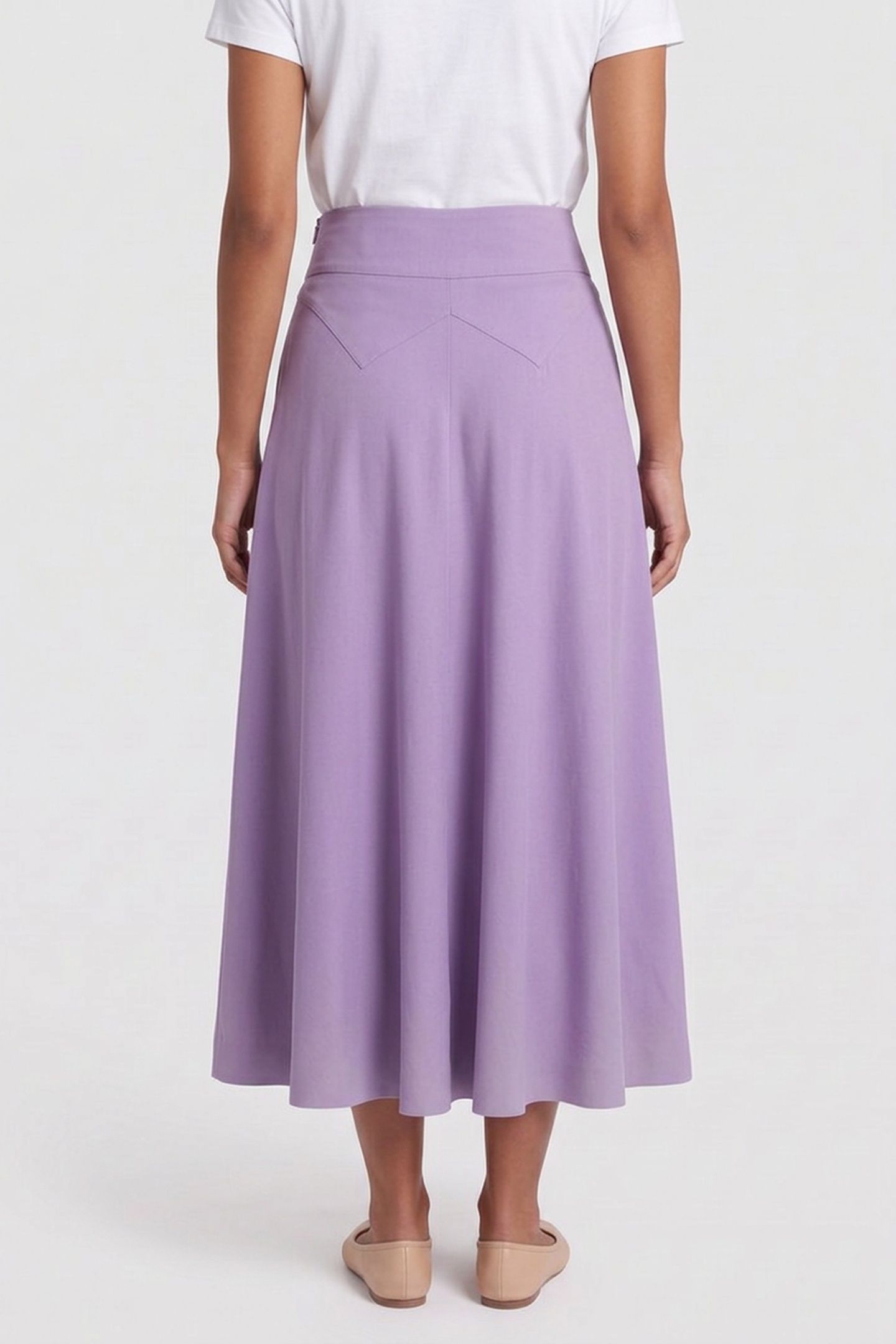 ENVERS SATIN BONDAGE BUCKLE SKIRT PURPLE 2