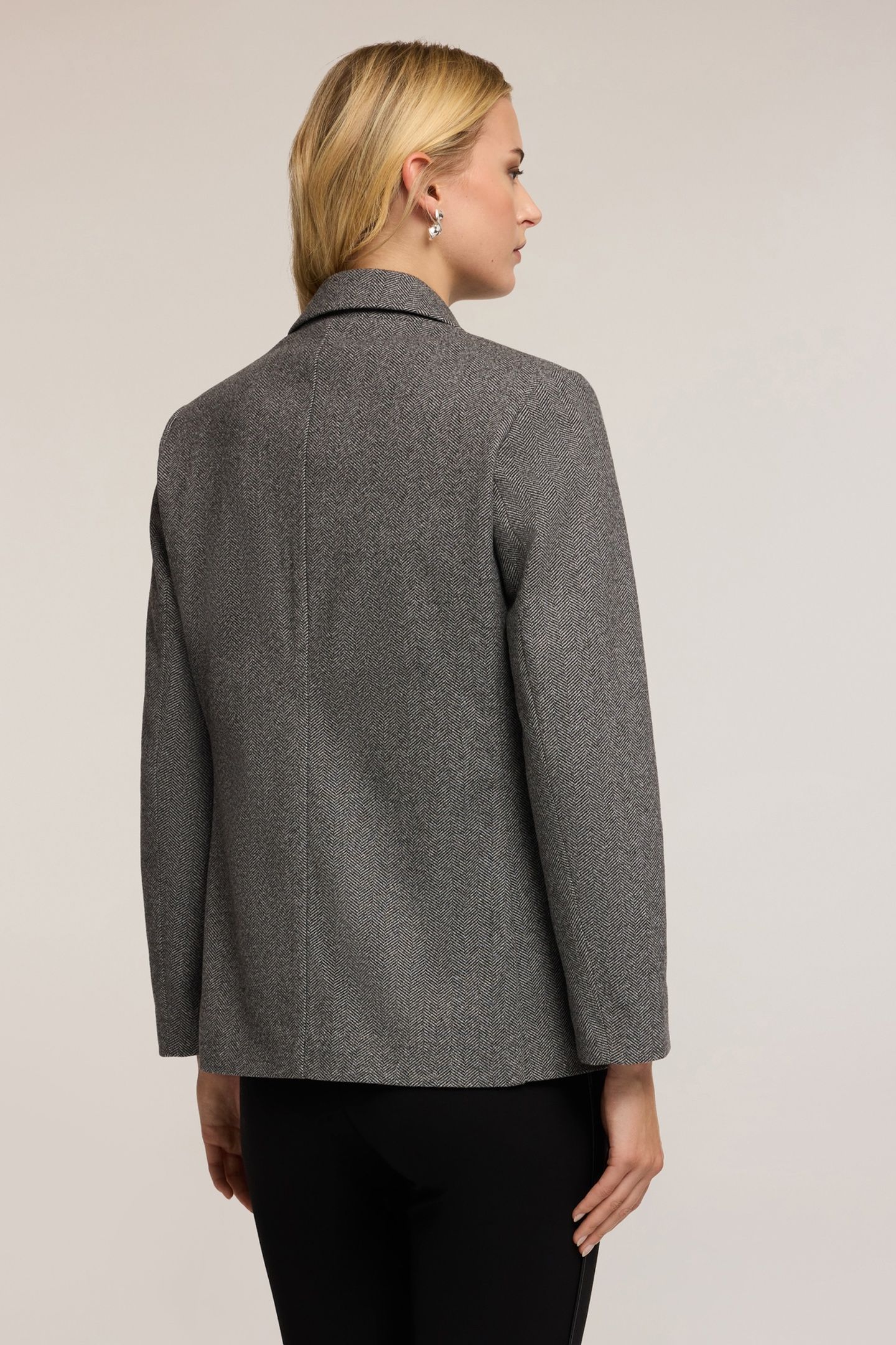 YARN-DYED STRUCTURED BLAZER GREY 3