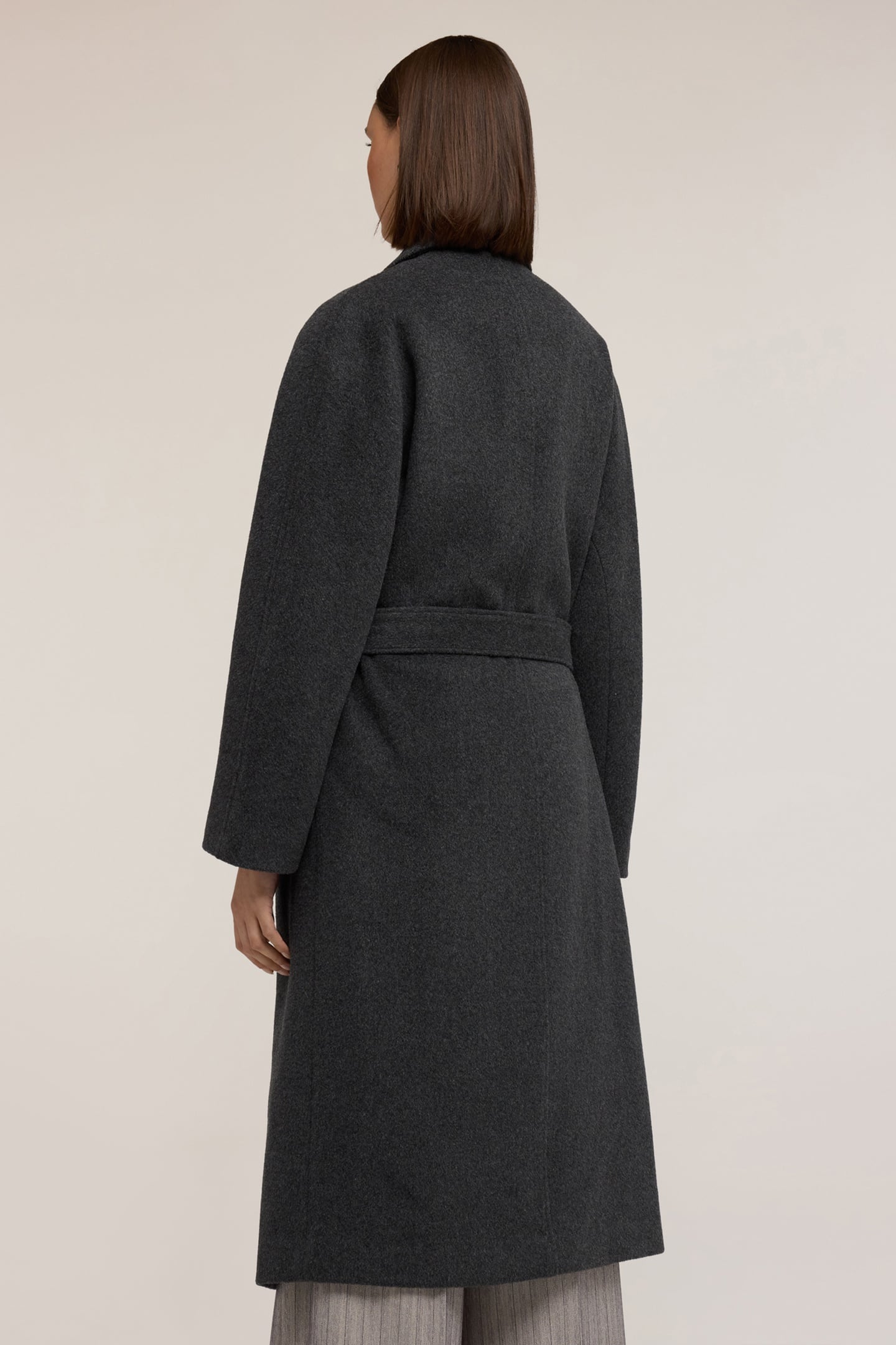 DOUBLE-BREASTED COAT IN WOOL BLEND DRAP GREY 3