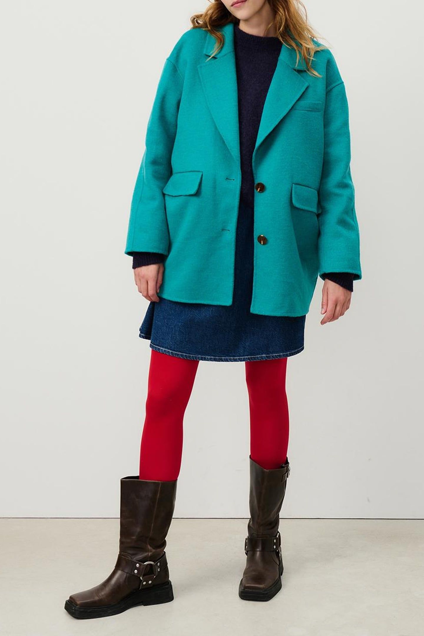 DADOULOVE-C COAT BLEU CANARD CHINE 1