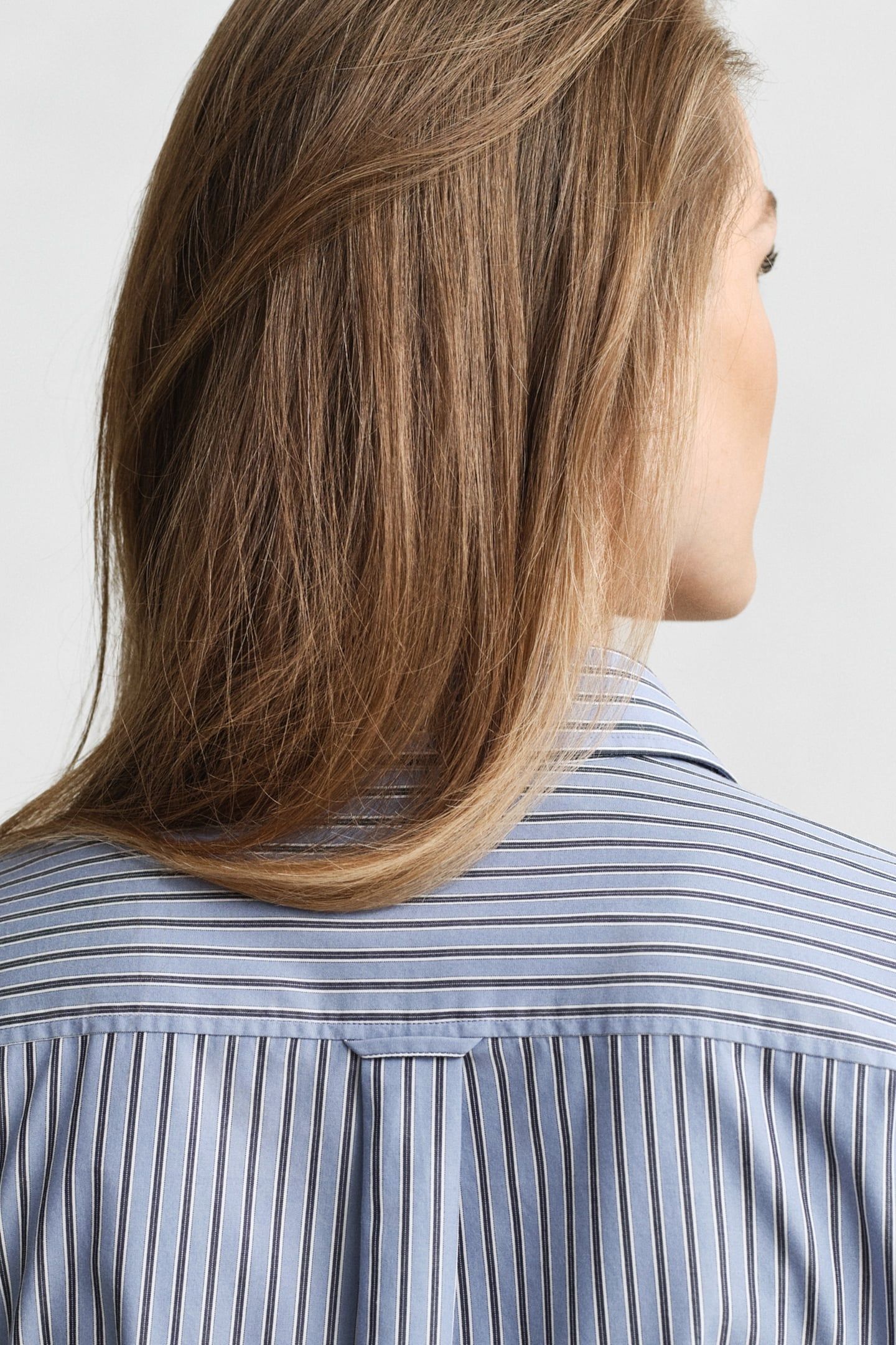 REG CLASSIC POPLIN STRIPED SHIRT FADED DENIM 4