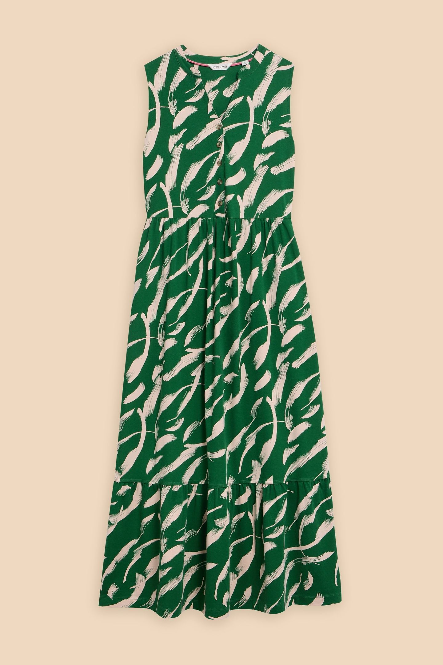 SONIA JERSEY MAXI DRESS GREEN PRINT 4