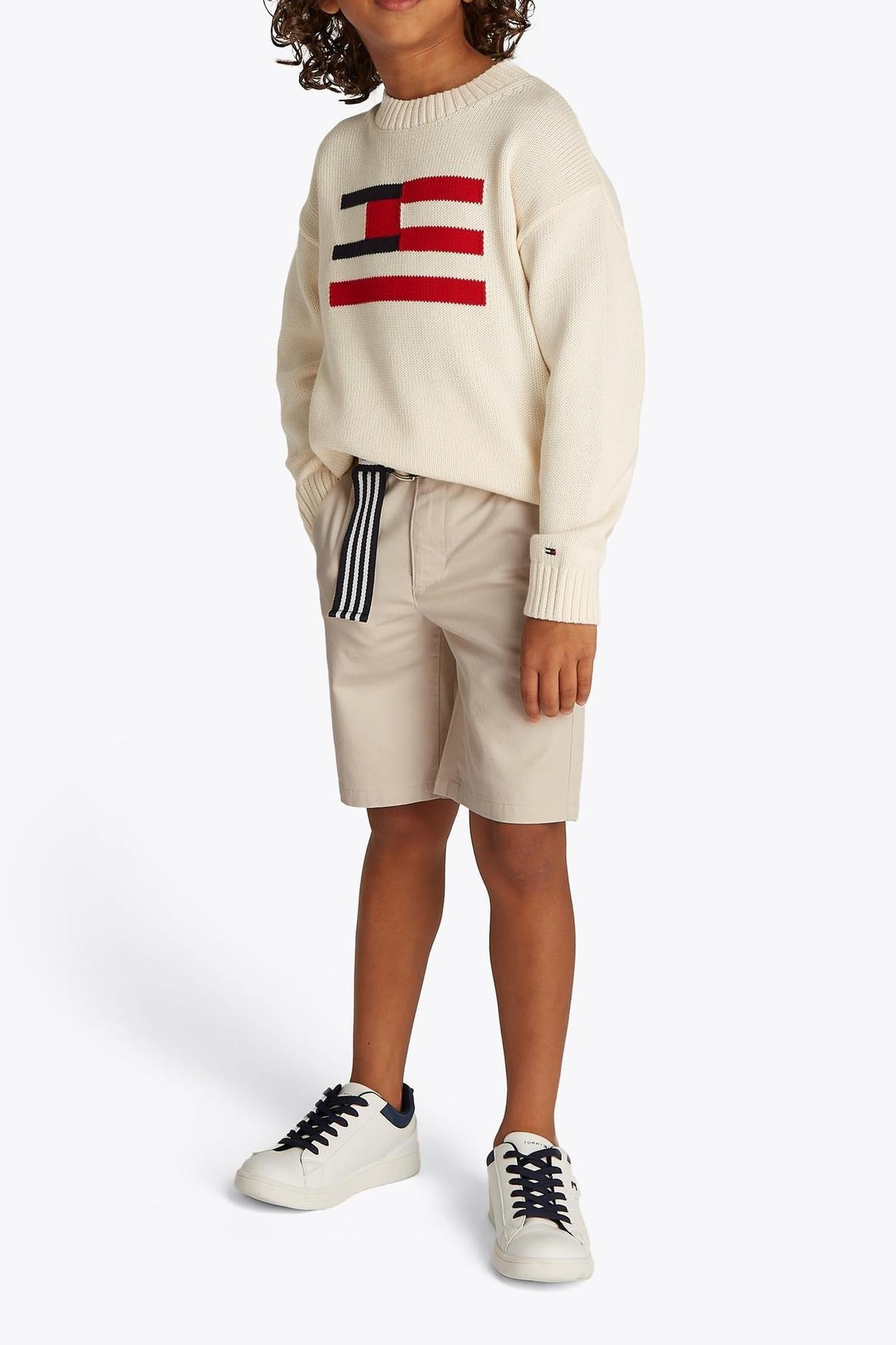 BOYS WOVEN BELTED SHORT CLASSIC BEIGE 1