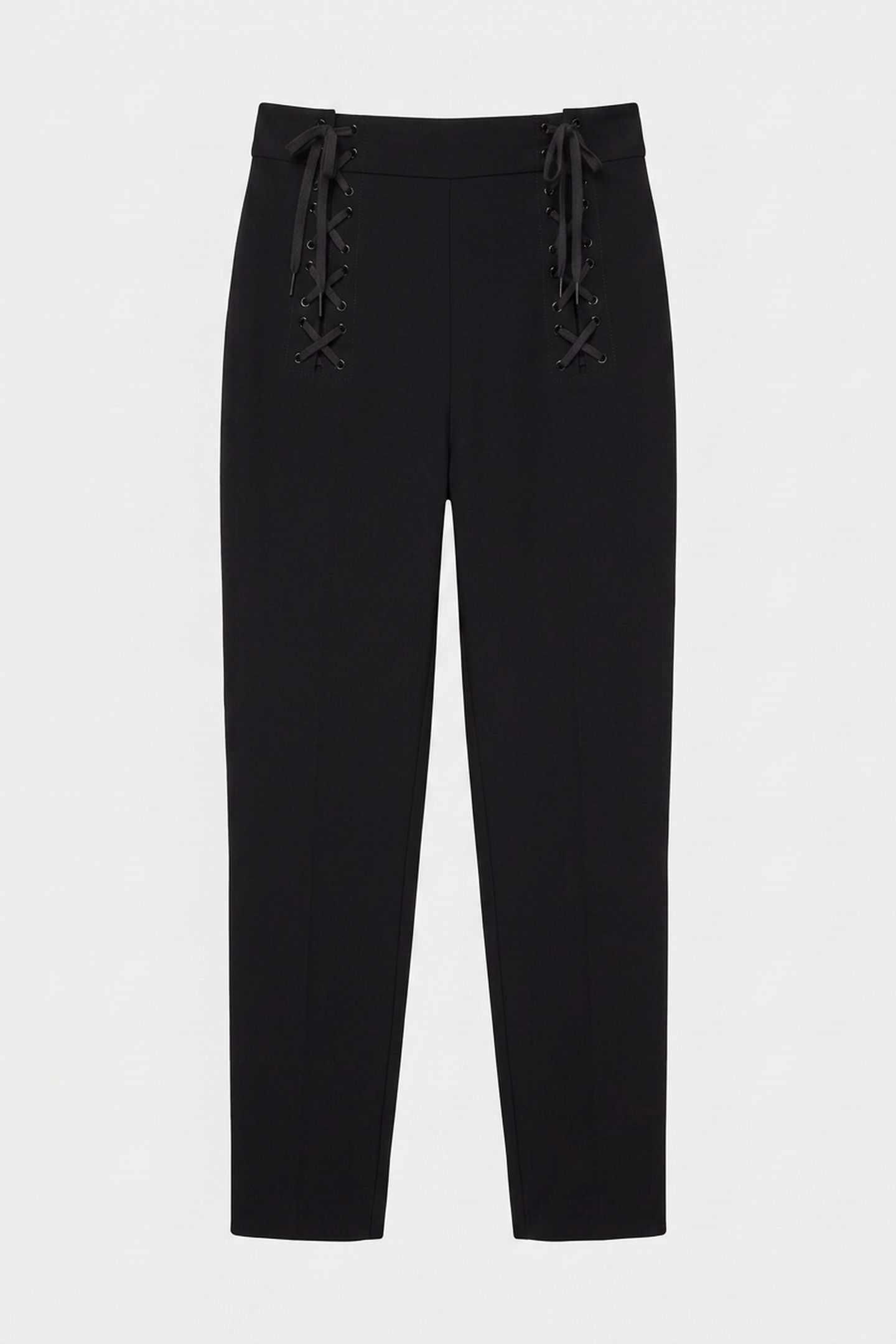 BONDAGE LACING CREPE TROUSERS BLACK 3