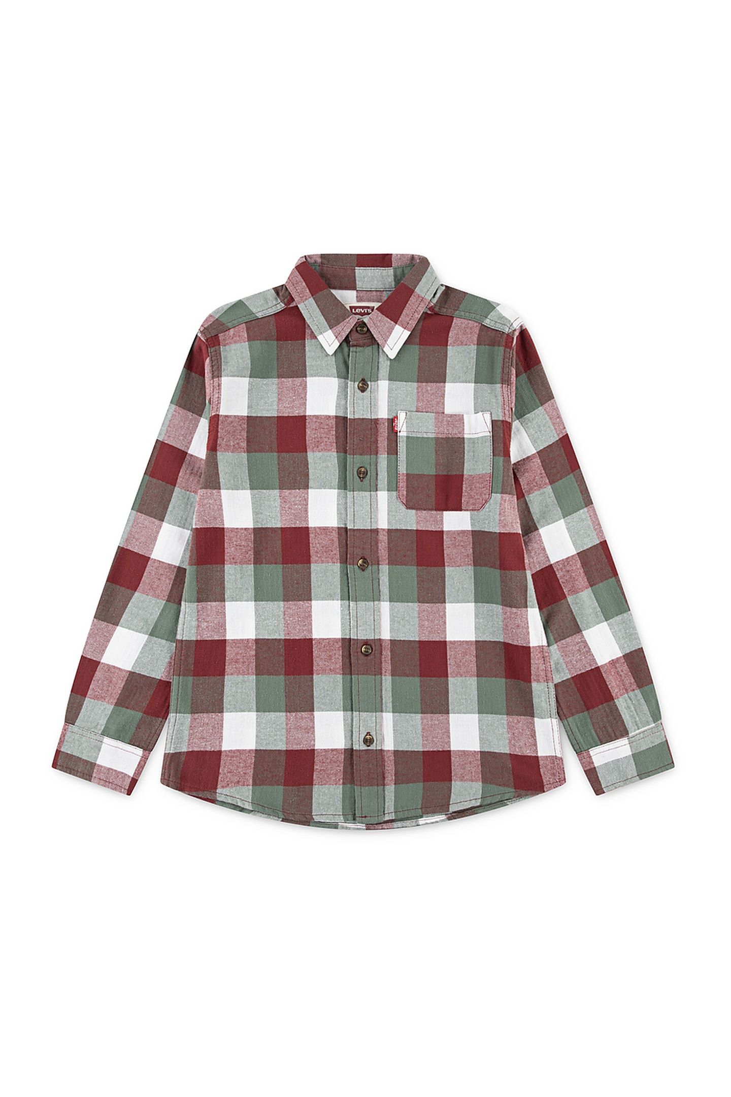 BOYS BUFFALO CHECK FLANNEL SHIR RED PEAR 1
