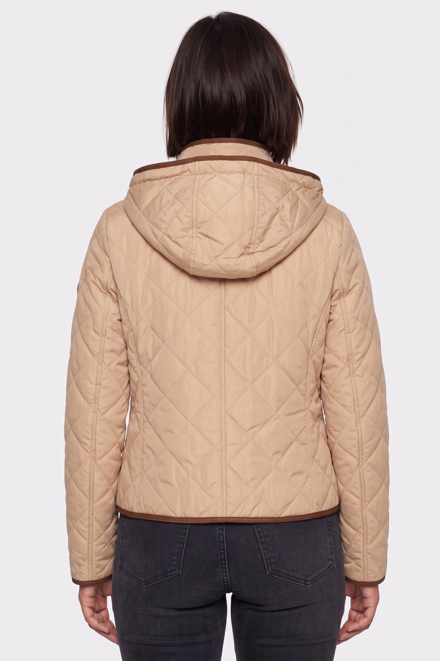 QUILTED HOODED JACKET KHAKI 2