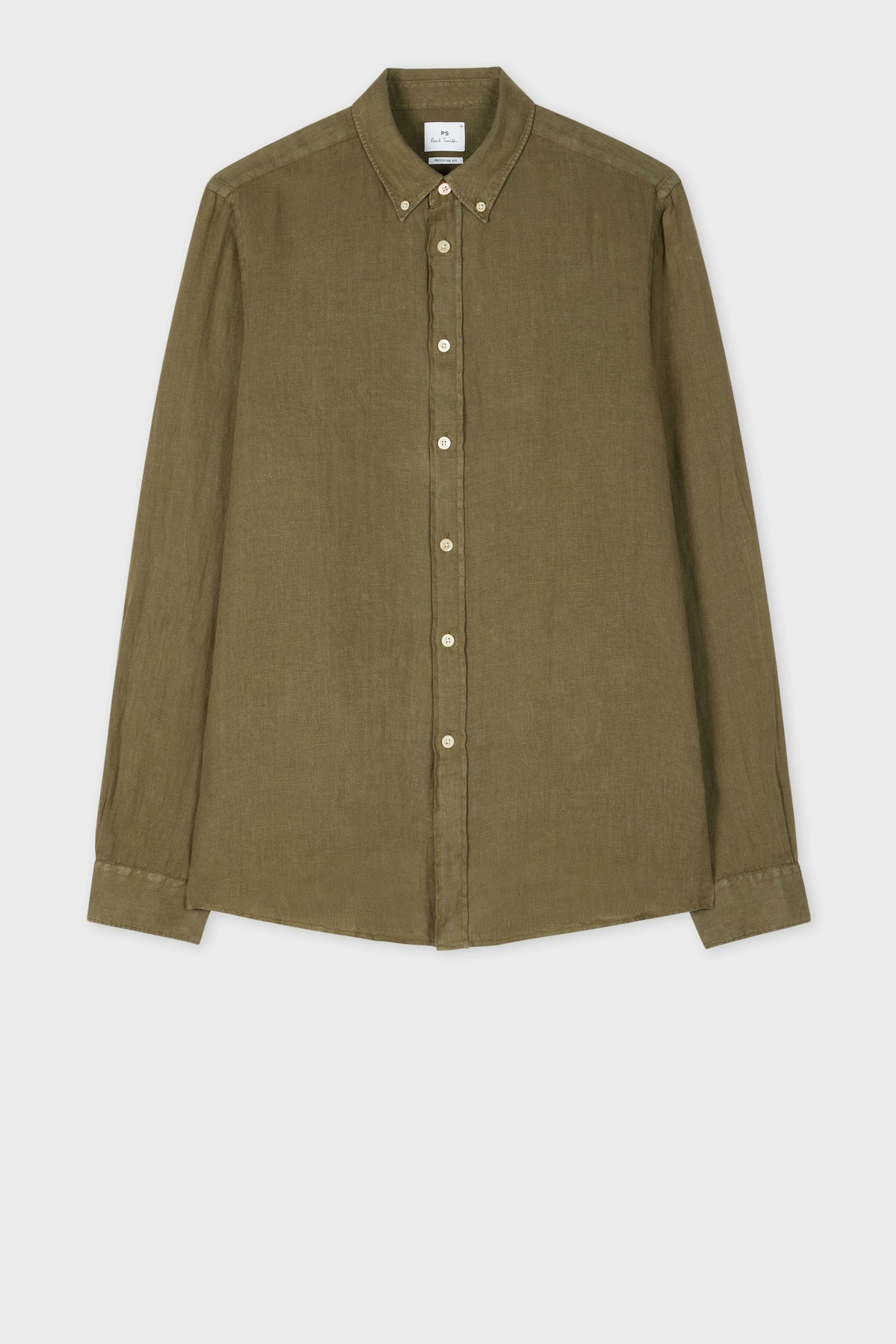 MENS LS REGULAR FIT SHIRT BD COL MILITARY GREEN 1