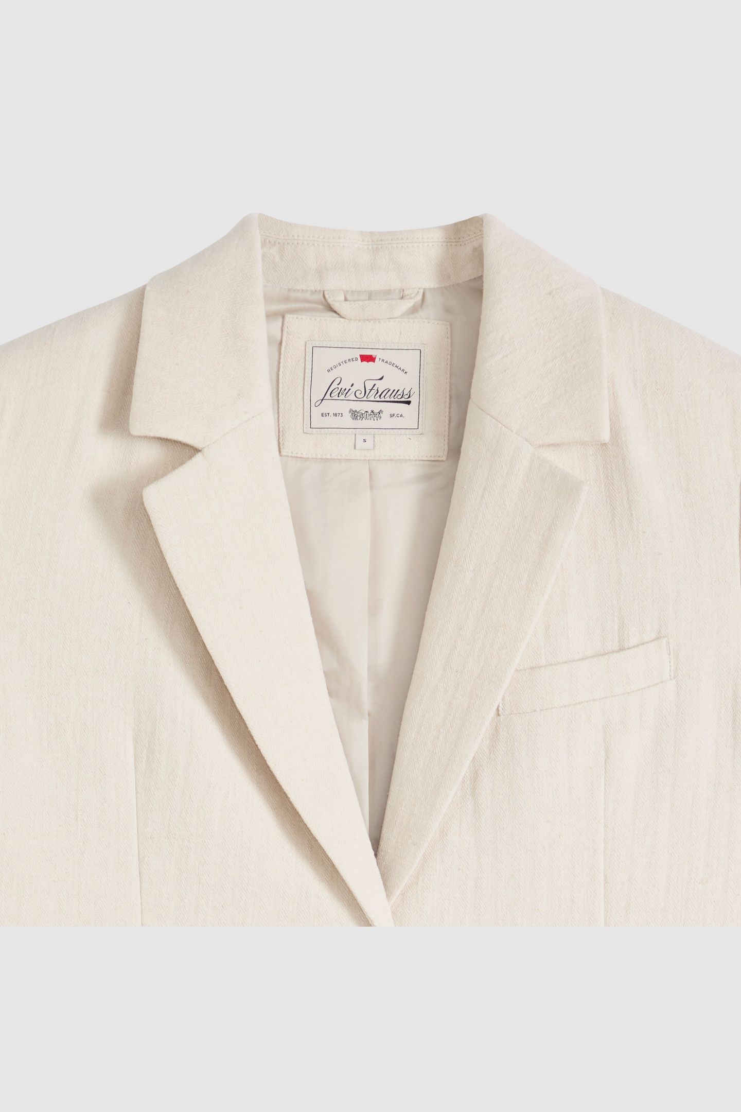 STELLA RELAXED COTTON LINEN BLAZER HERRINGBONE PEYOTE 7