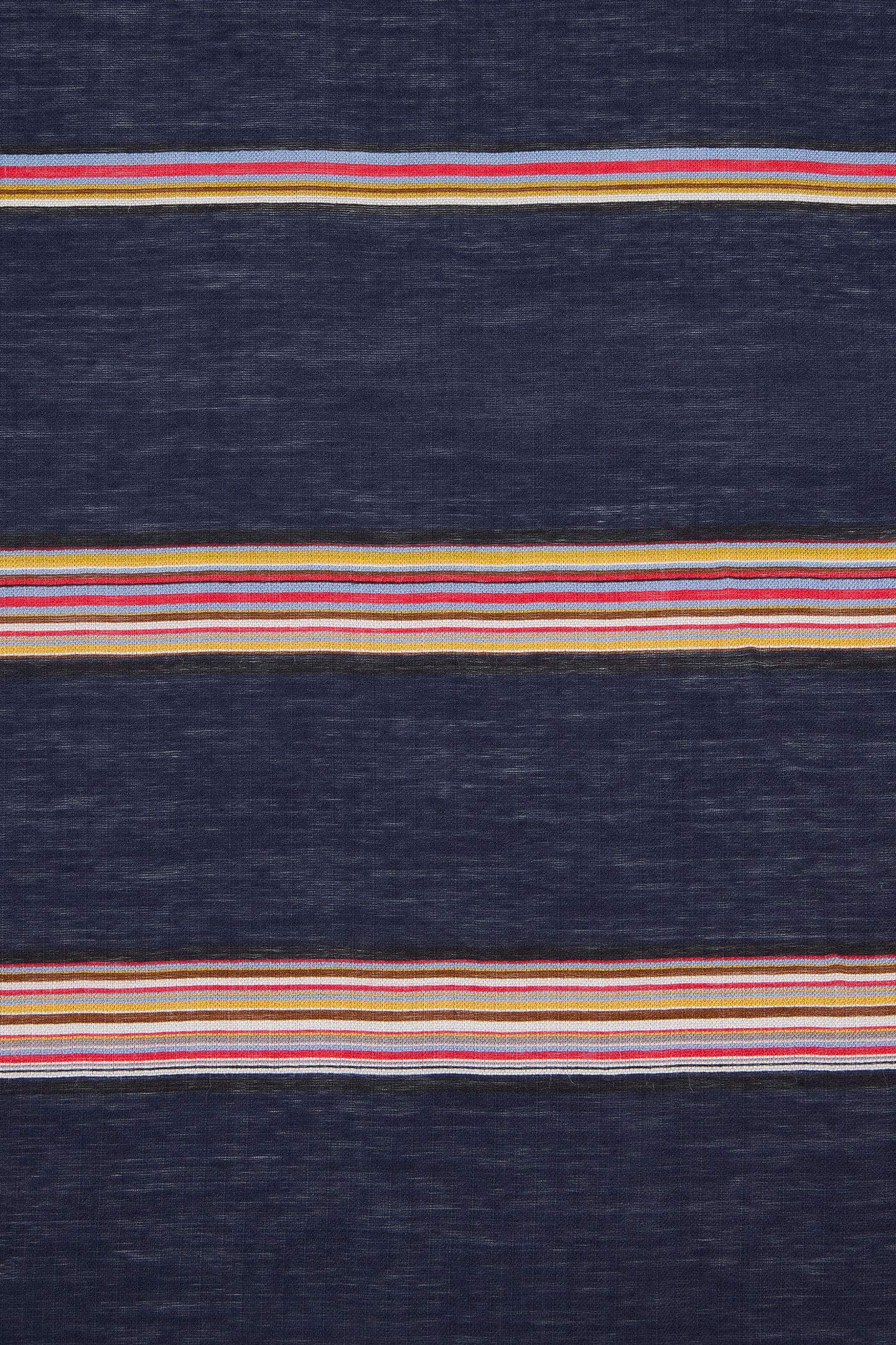MEN SCARF SIG STRIPE WOVN NAVY 7
