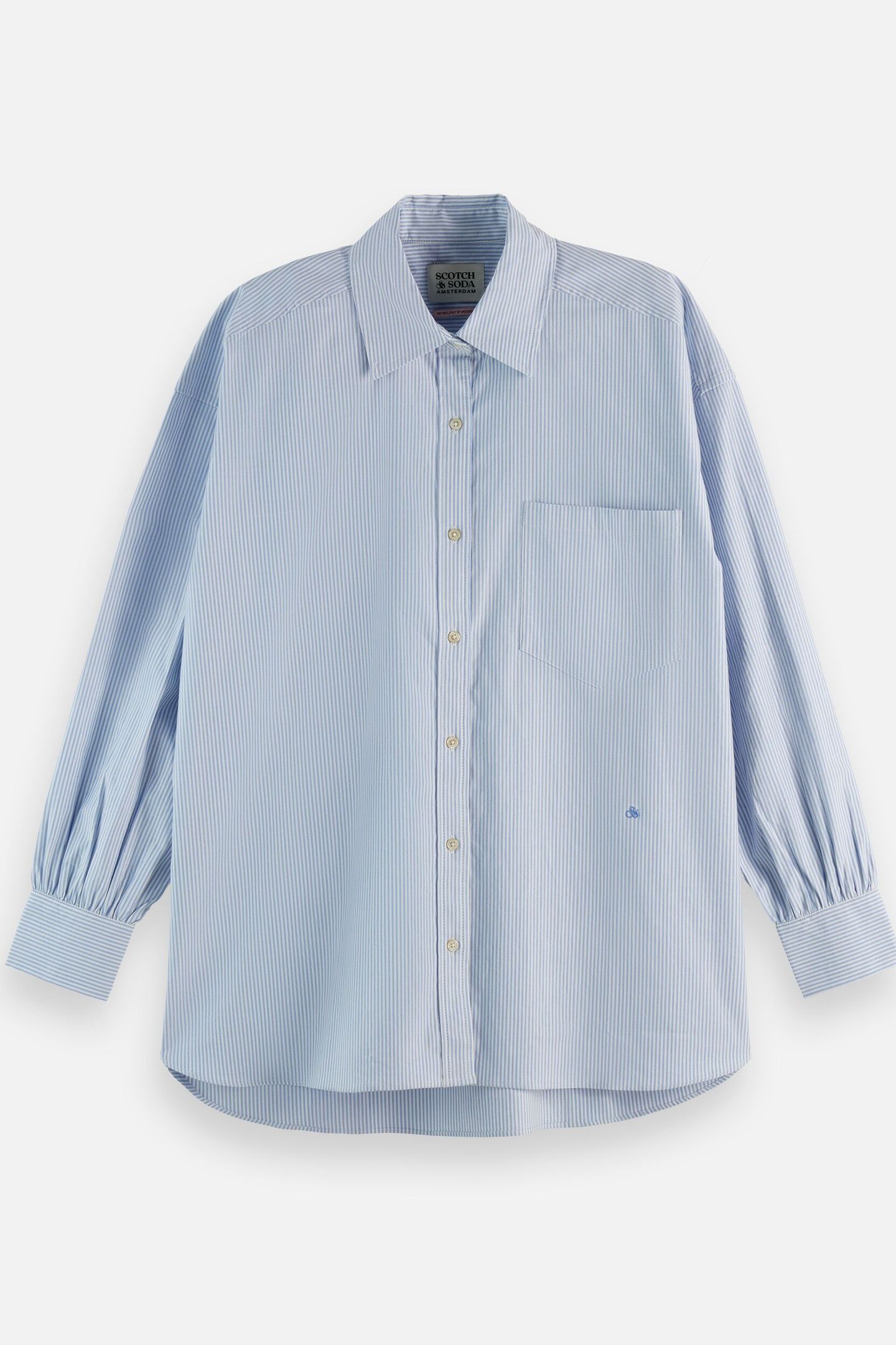 GIRLFRIEND OXFORD STRIPES SHIRT WHITE AND BLUE STRIPE 4