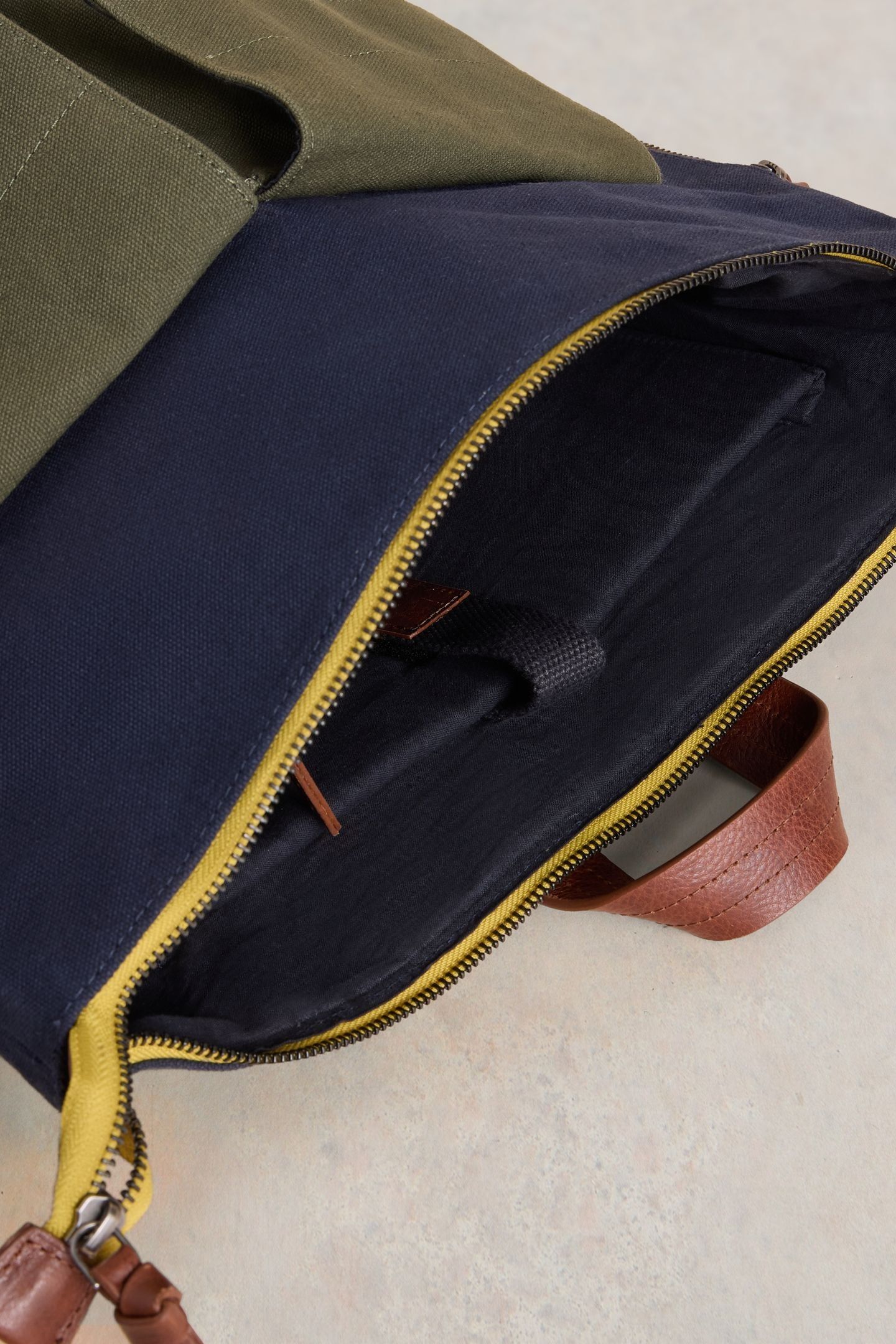 THEO UTILITY CANVAS BACKPACK NAVY MULTI 3