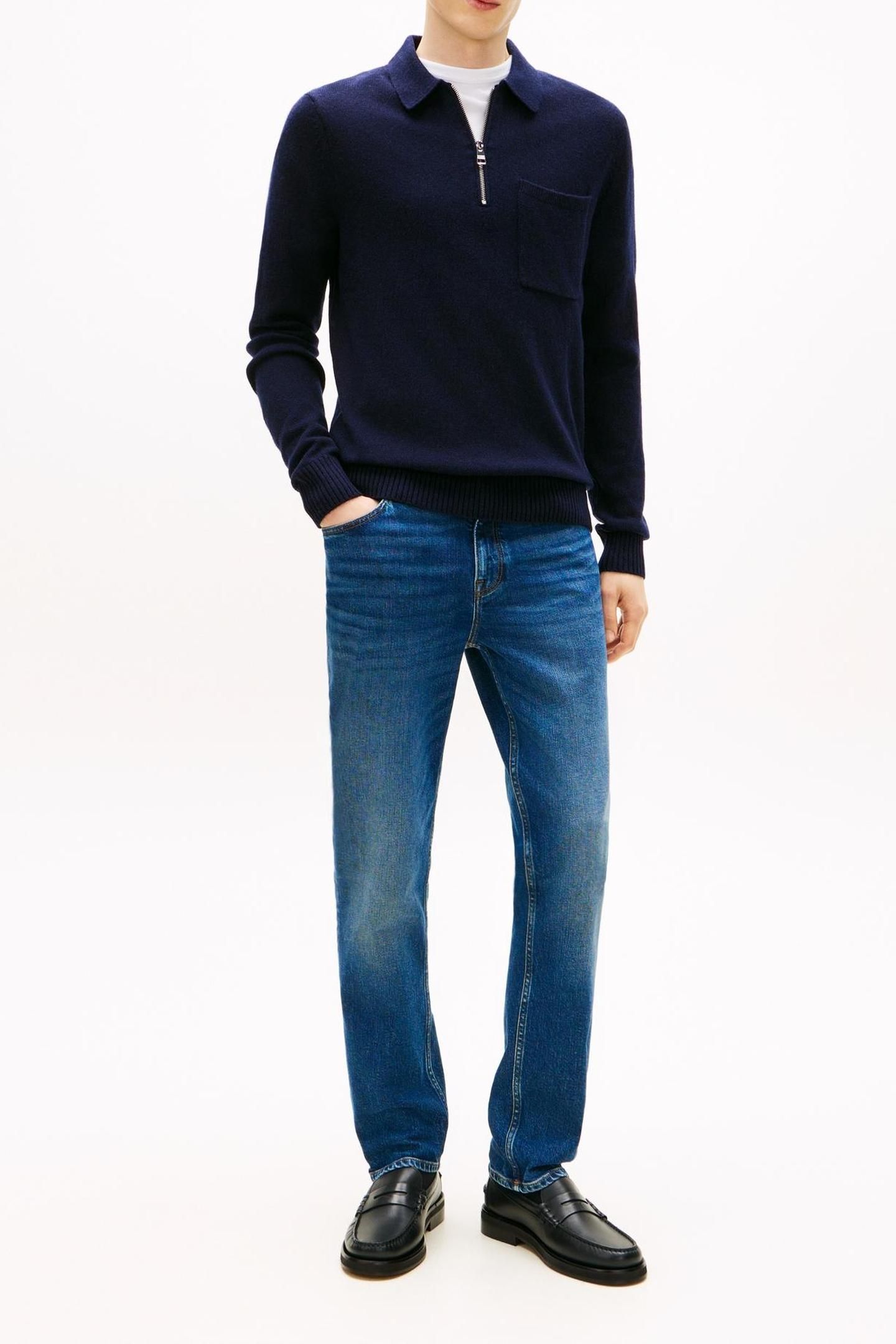 LAMBSWOOL ZIP POLO DESERT SKY 2