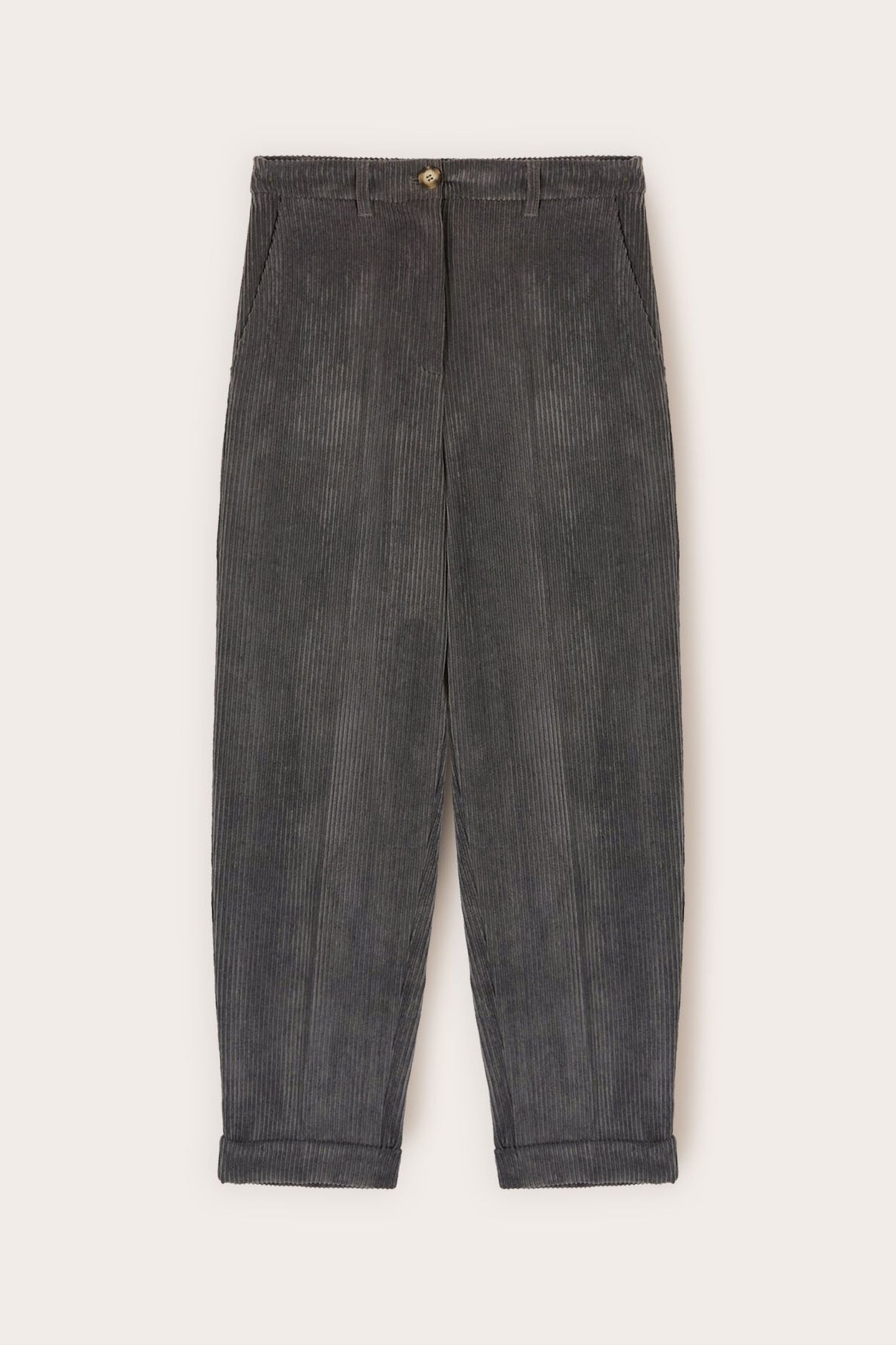 CORDUROY CARROT PANTS GREY 4