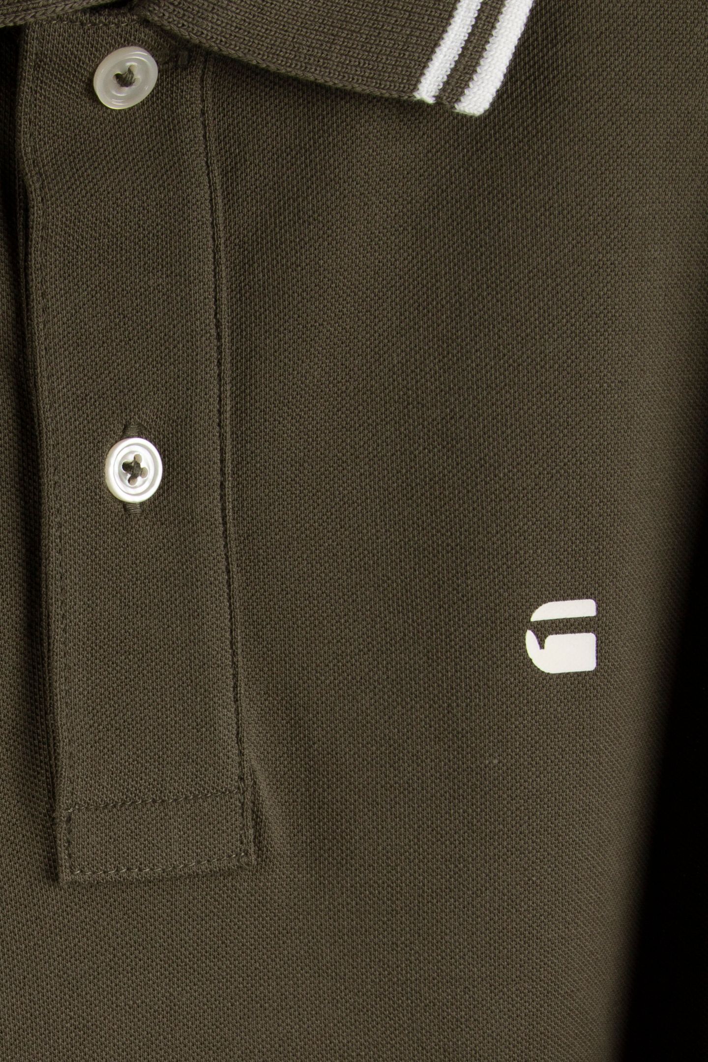 STRIPED COLLAR POLO S/S GREEN 4