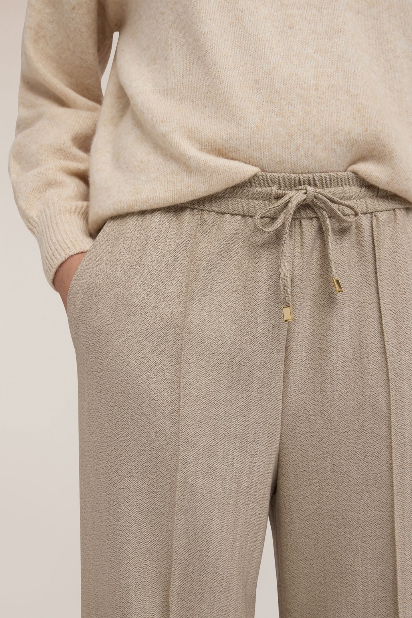 PALAZZO PANTS IN FLANNEL BEIGE 5
