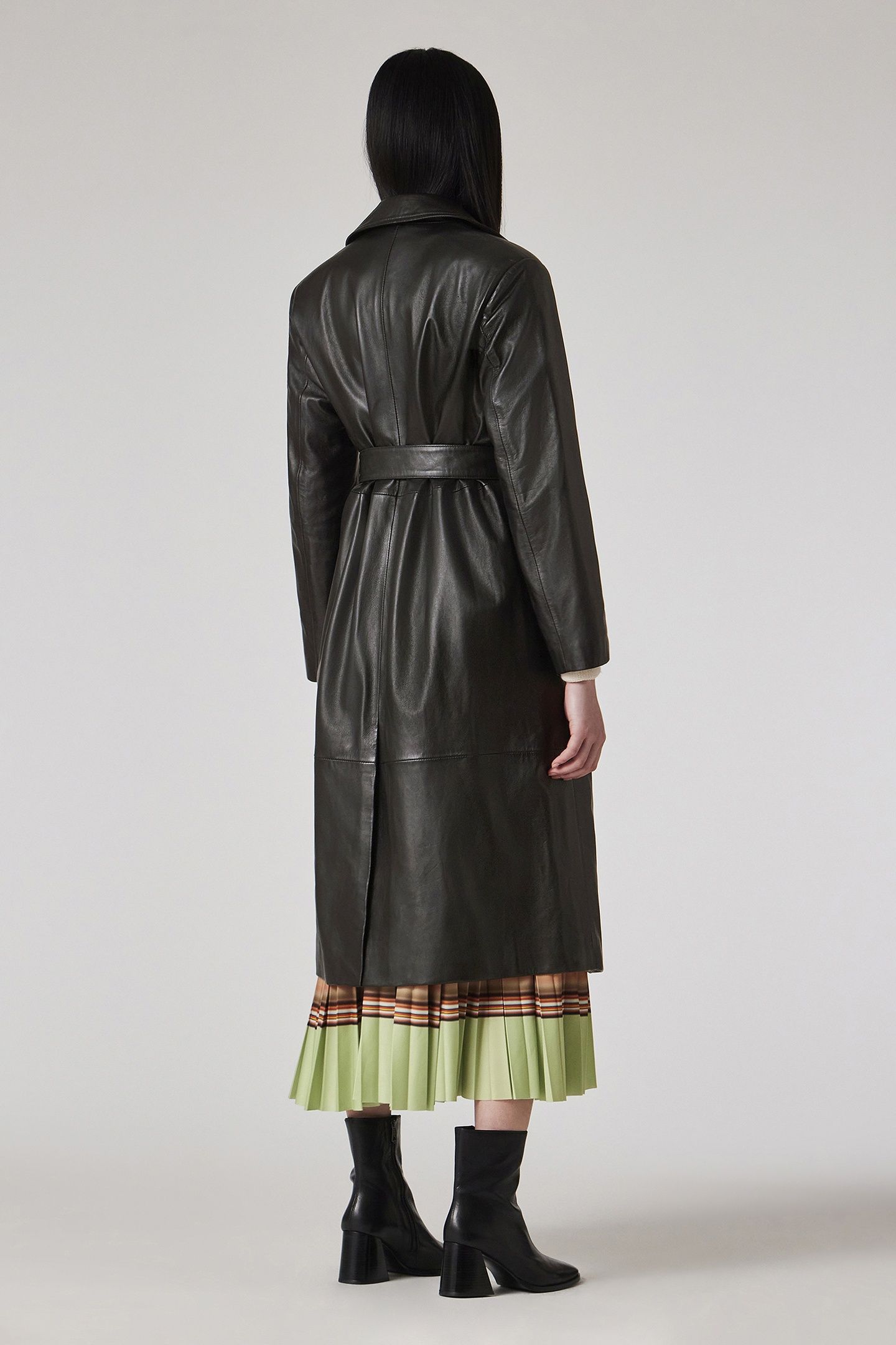 WOMENS COAT LEATHER BLACK 3