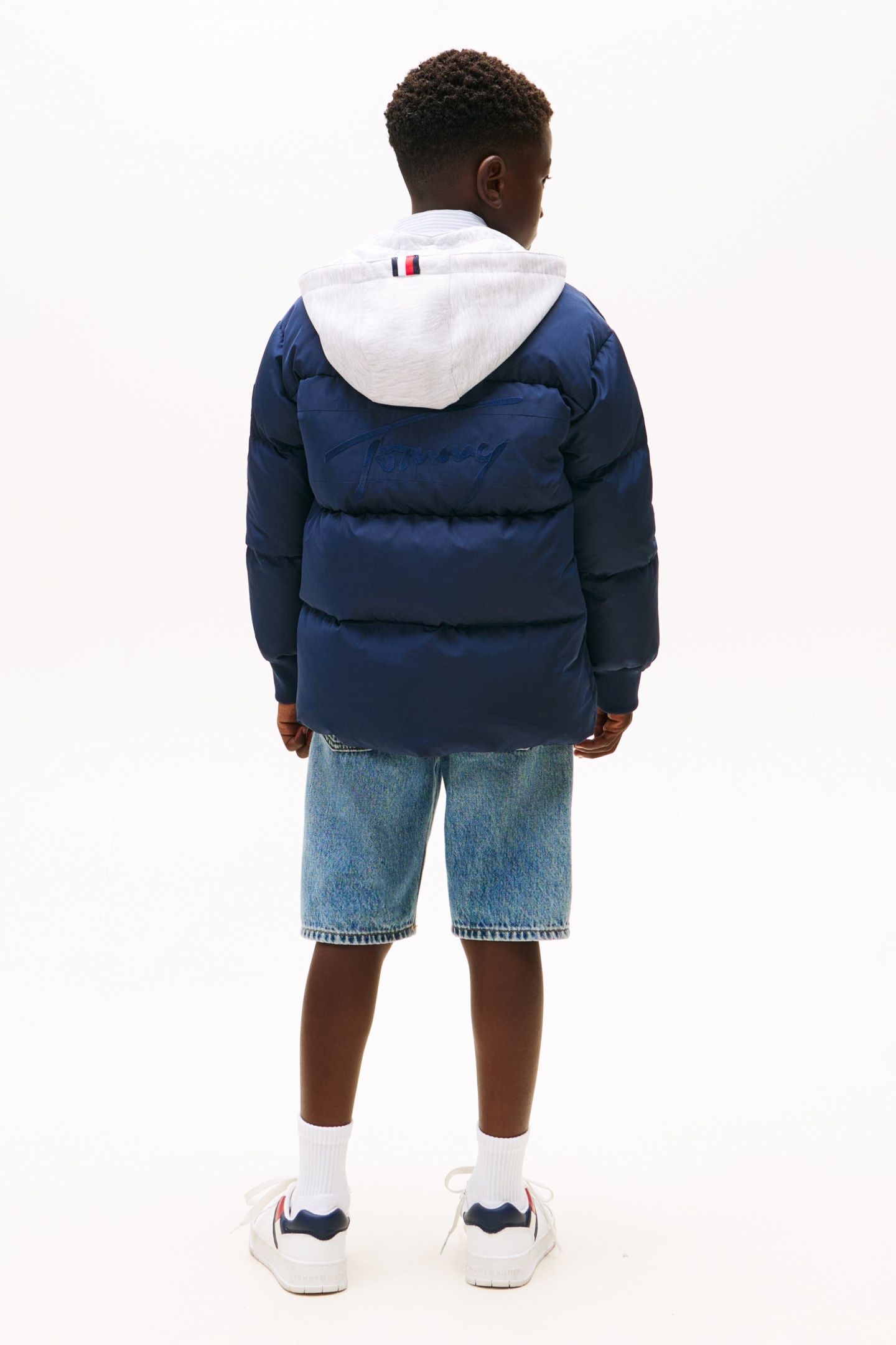 BOYS TOMMY FLAG EMB DOWN DARK NIGHT NAVY 2