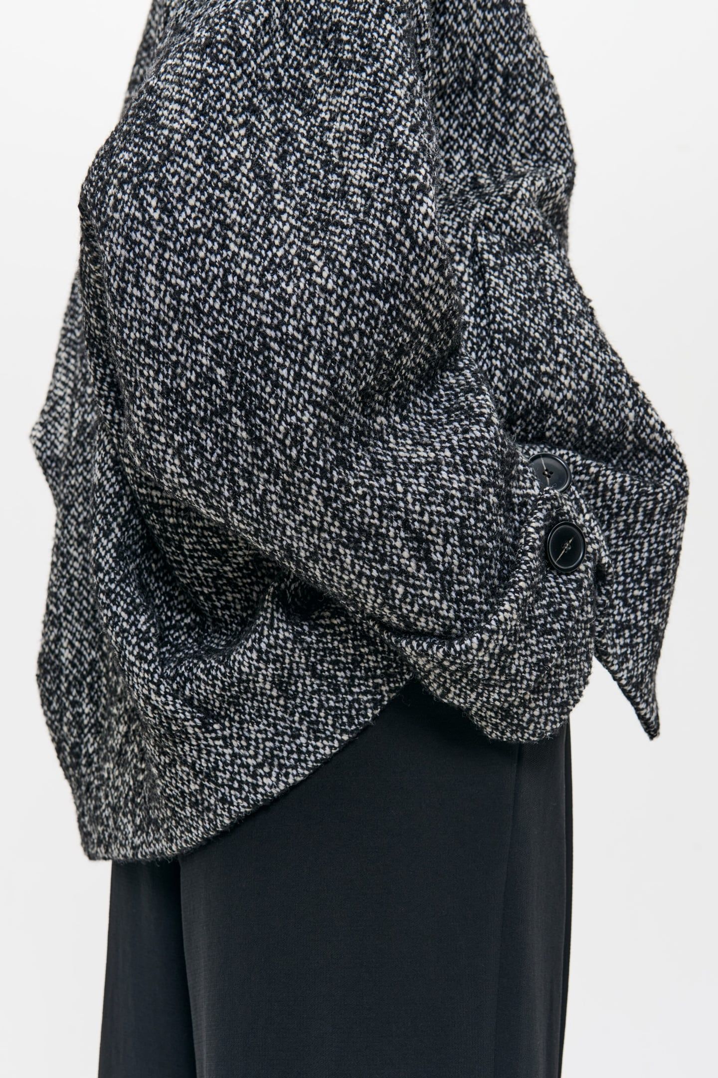TWEED SHORT COAT BLACK 7