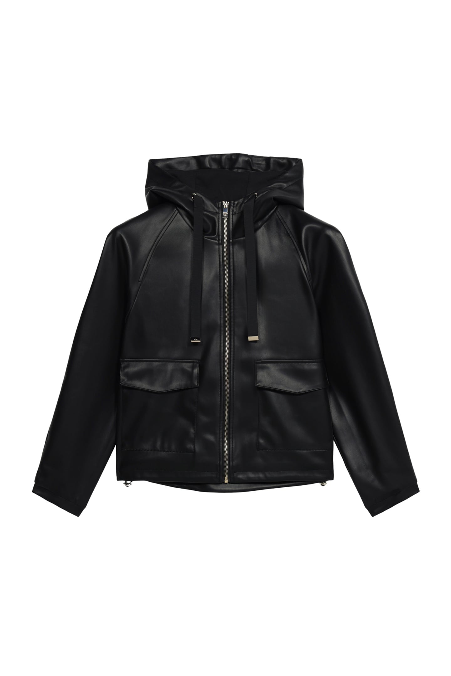 SHORT JACKET WITH HOOD AND ZIP BLACK 8
