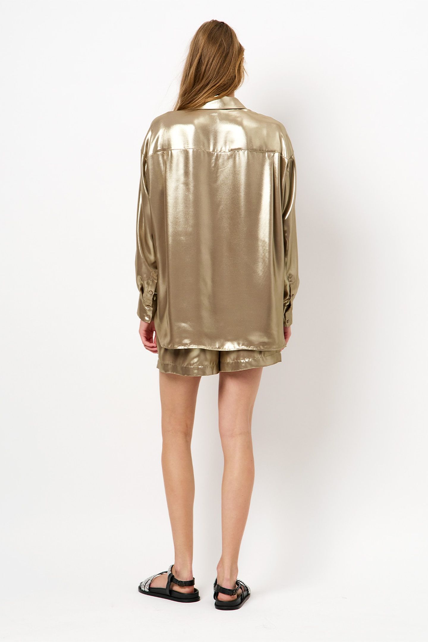 GINNY METALLIC RELAXED SHIRT GOLD 5