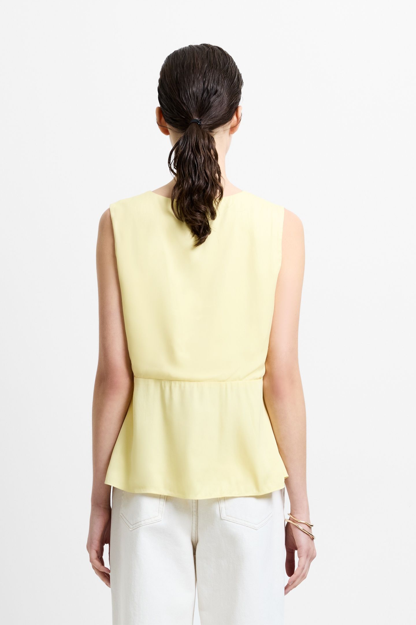 CANDICE SATIN BOW TIE UP TOP MELLOW YELLOW 2