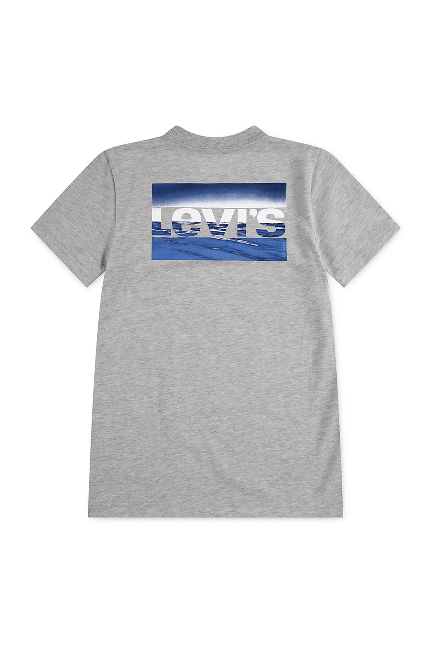 BOYS NEW WAVE SPORTSWEAR LOGO TEE GREY HEATHER 1