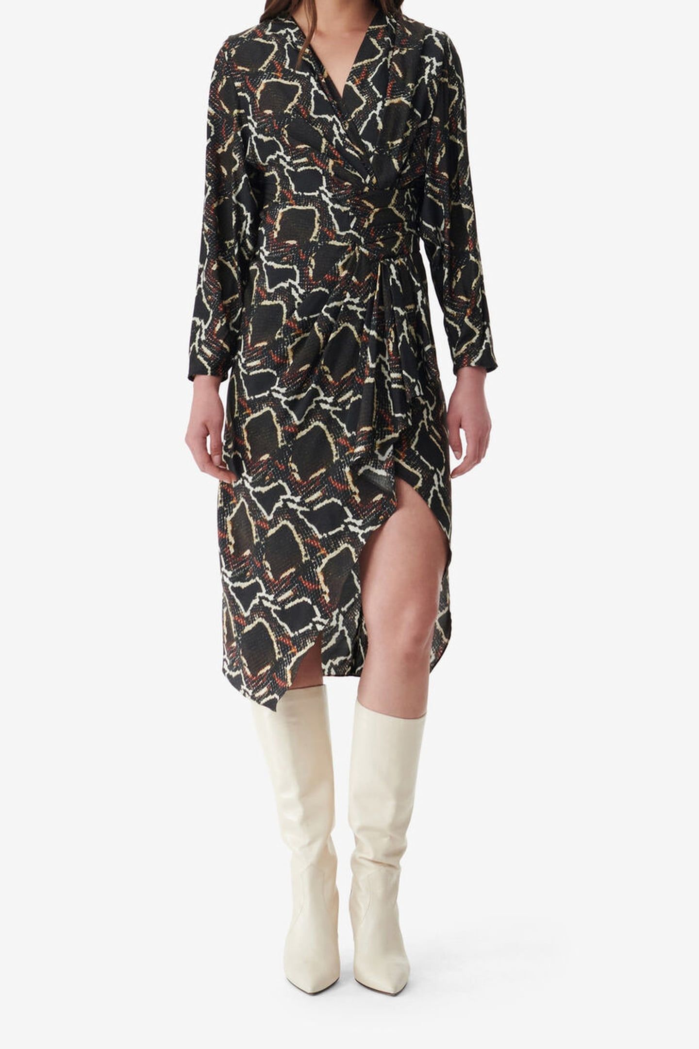 AURELIE DRESS BLACK/BROWN 1
